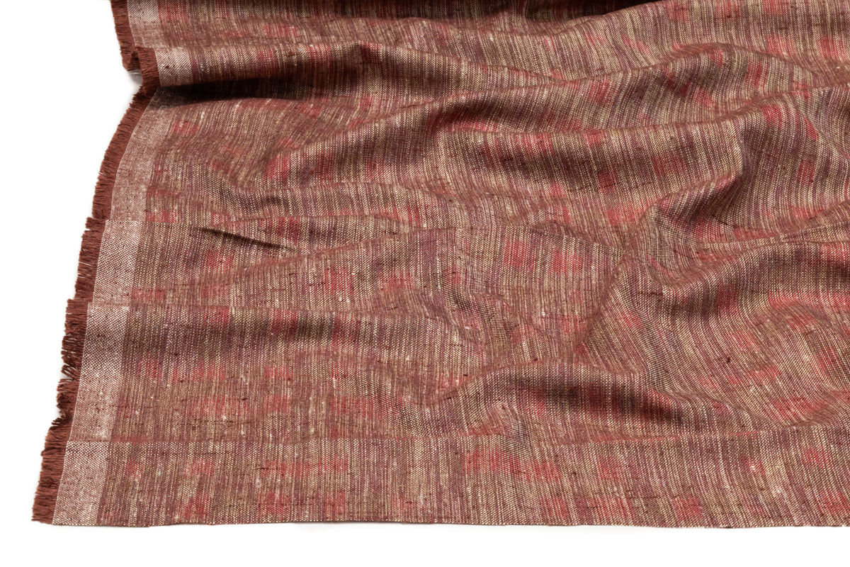 Textured Italian Raw Silk Suiting - Rose / Brown