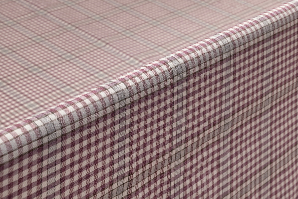 Ermengildo Zegna - Checked Italian Wool Linen Silk Suiting - Mauve / Gray