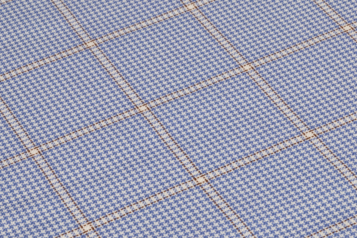 Piacenza - Checked Italian Cashmere Silk Suiting - Blue