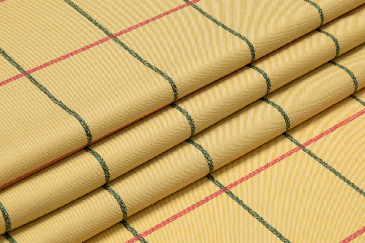 Windowpane Italian Wool Suiting - Yellow