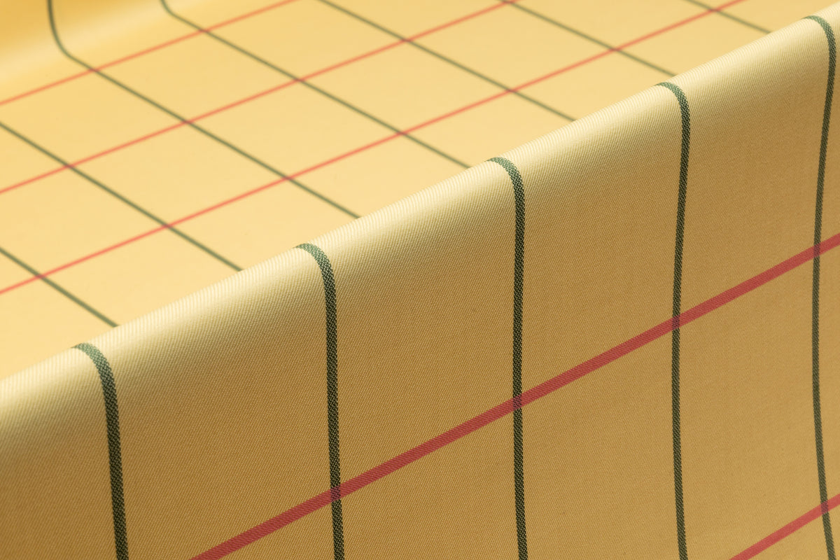 Windowpane Italian Wool Suiting - Yellow