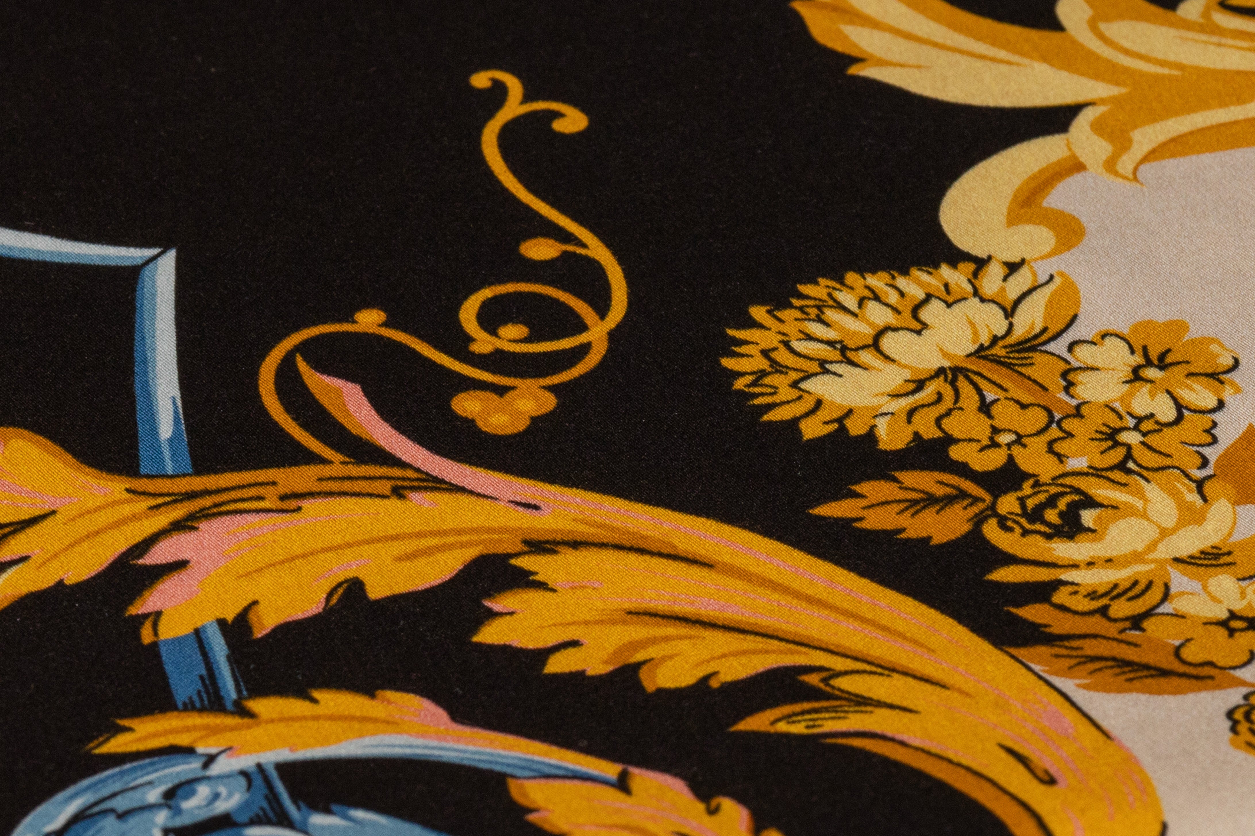 Ratti - Baroque Garden Italian Cotton Sateen - Black / Gold / Blue