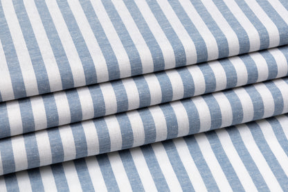 Striped Italian Linen - Blue / White