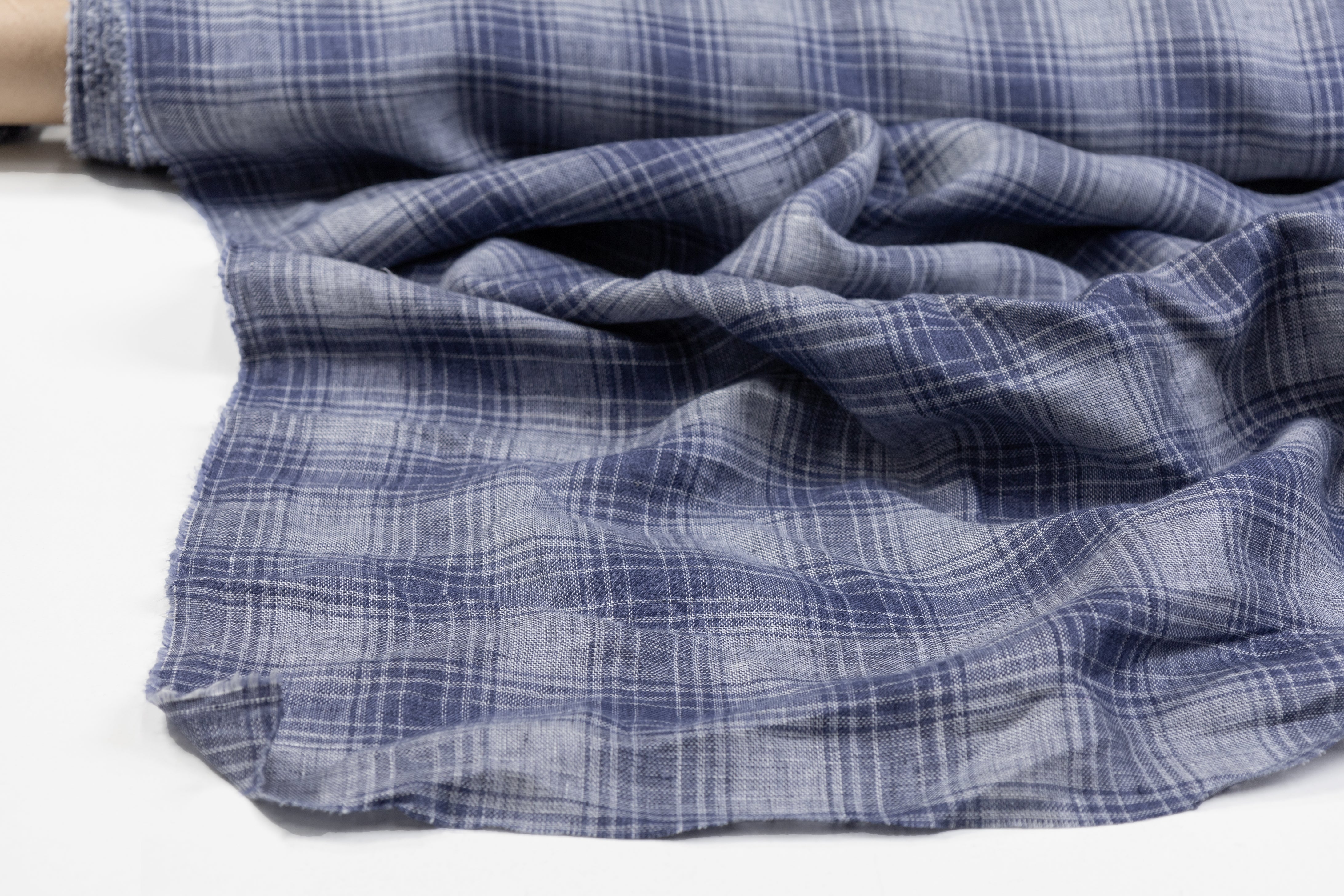 Plaid Italian Linen - Blue