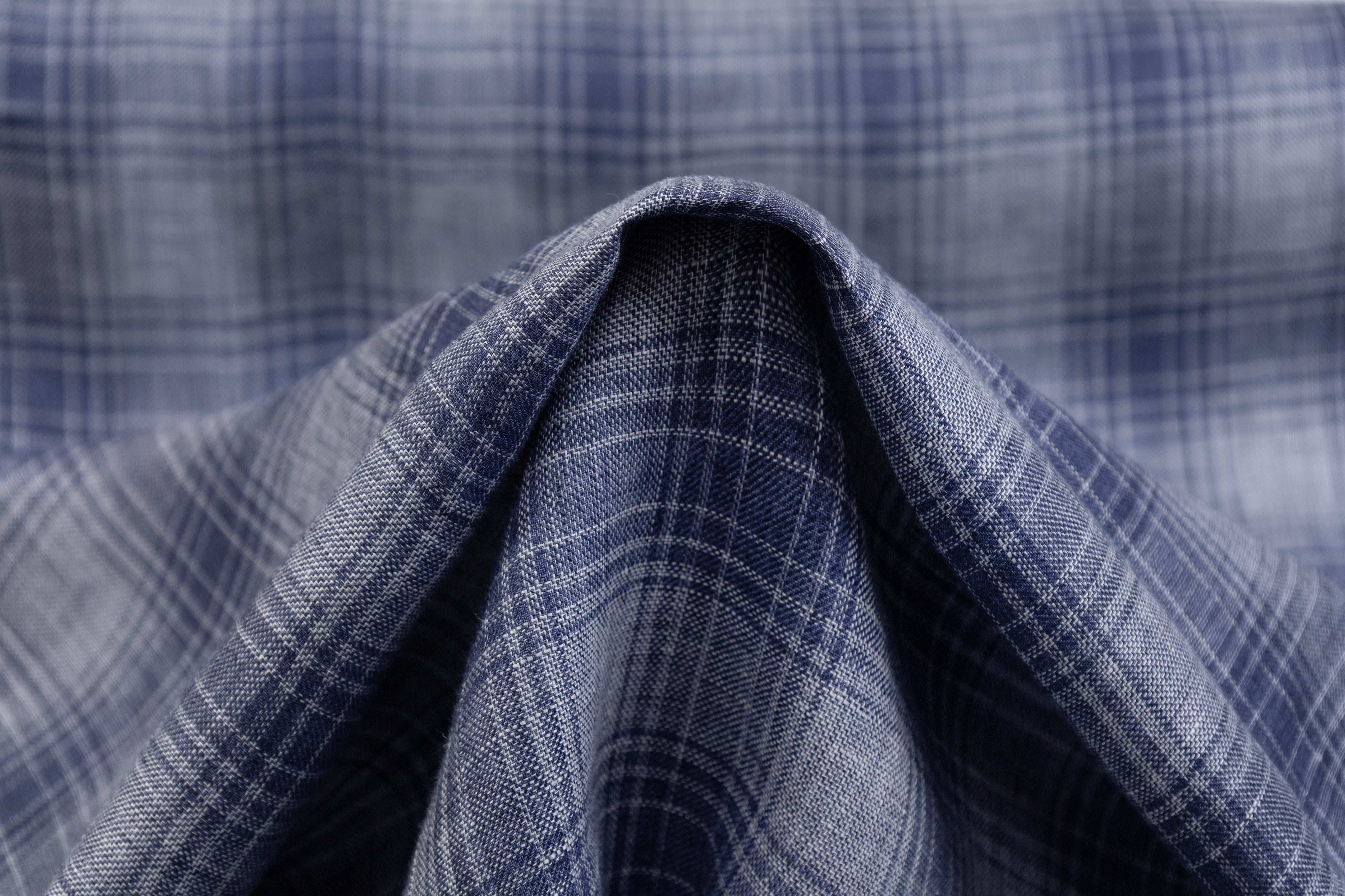Plaid Italian Linen - Blue