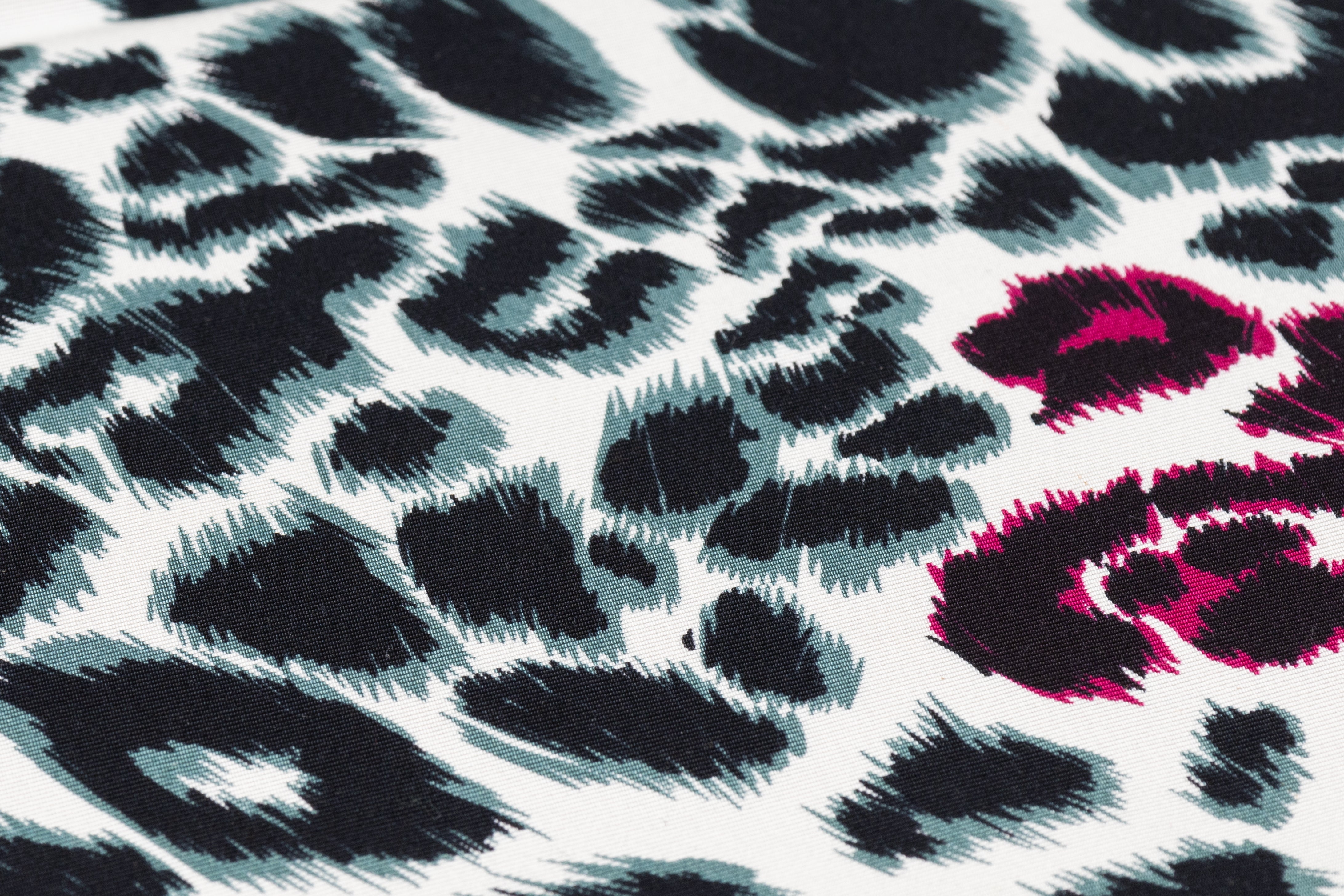 Emanuel Ungaro - Italian Cotton Viscose Faille - Teal / Magenta / Black / White