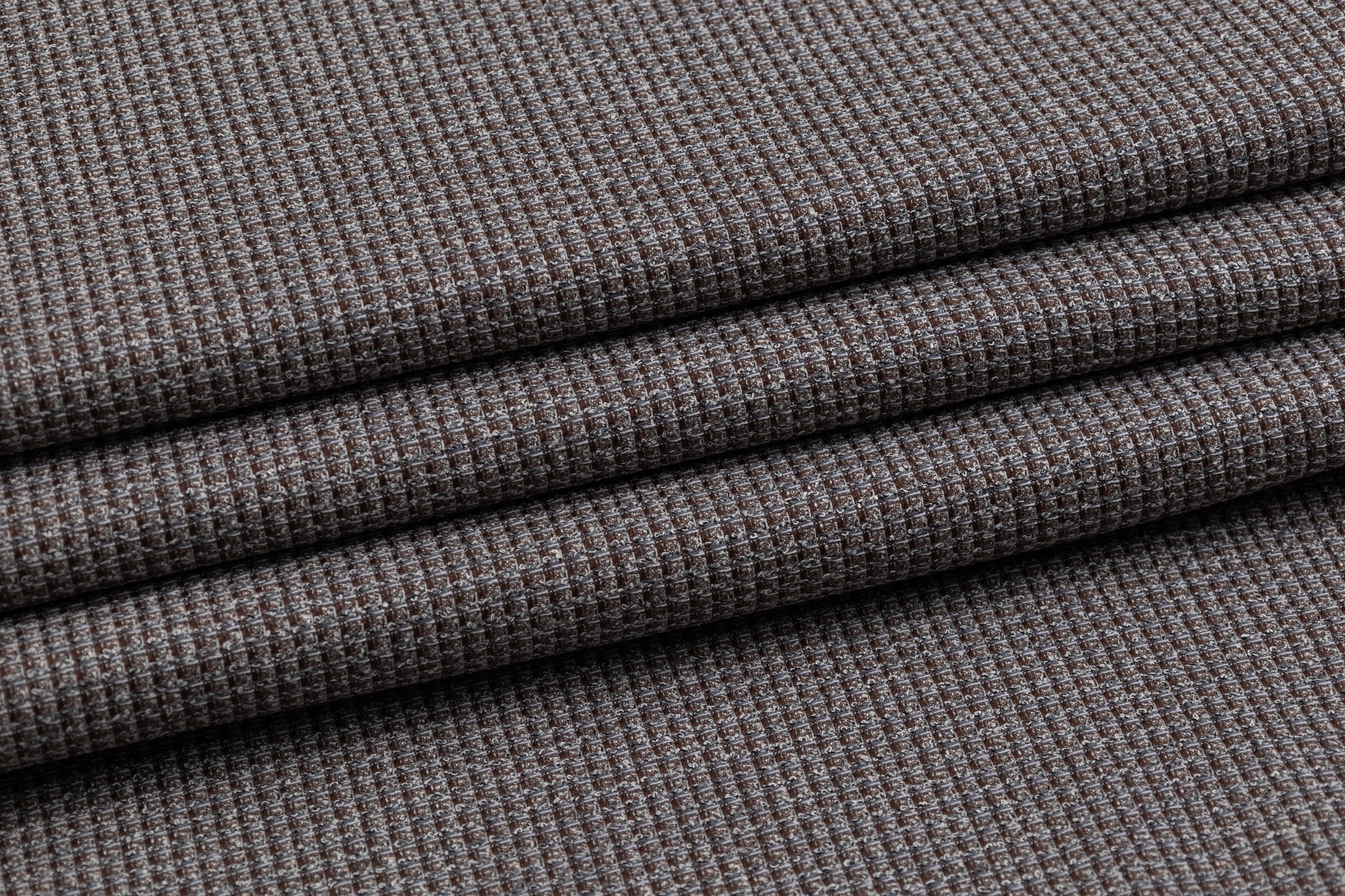 Textured Italian Viscose Wool Tweed - Gray / Brown