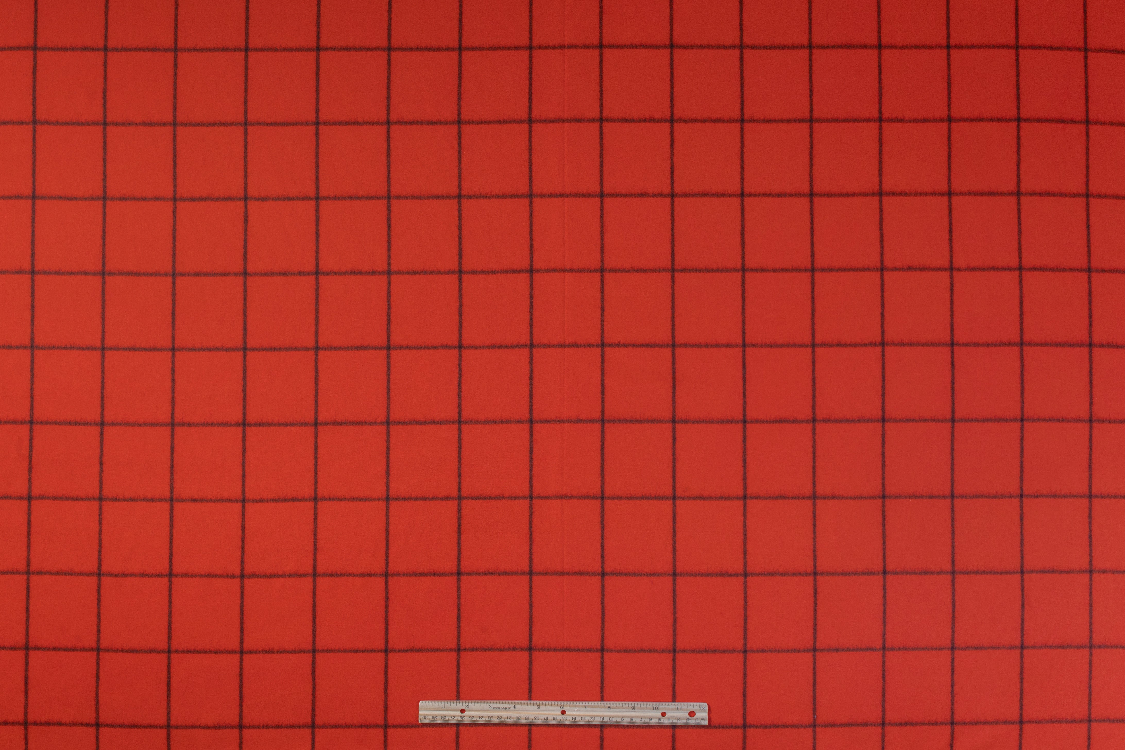 Windowpane Italian Wool Nylon Suiting - Orange / Black