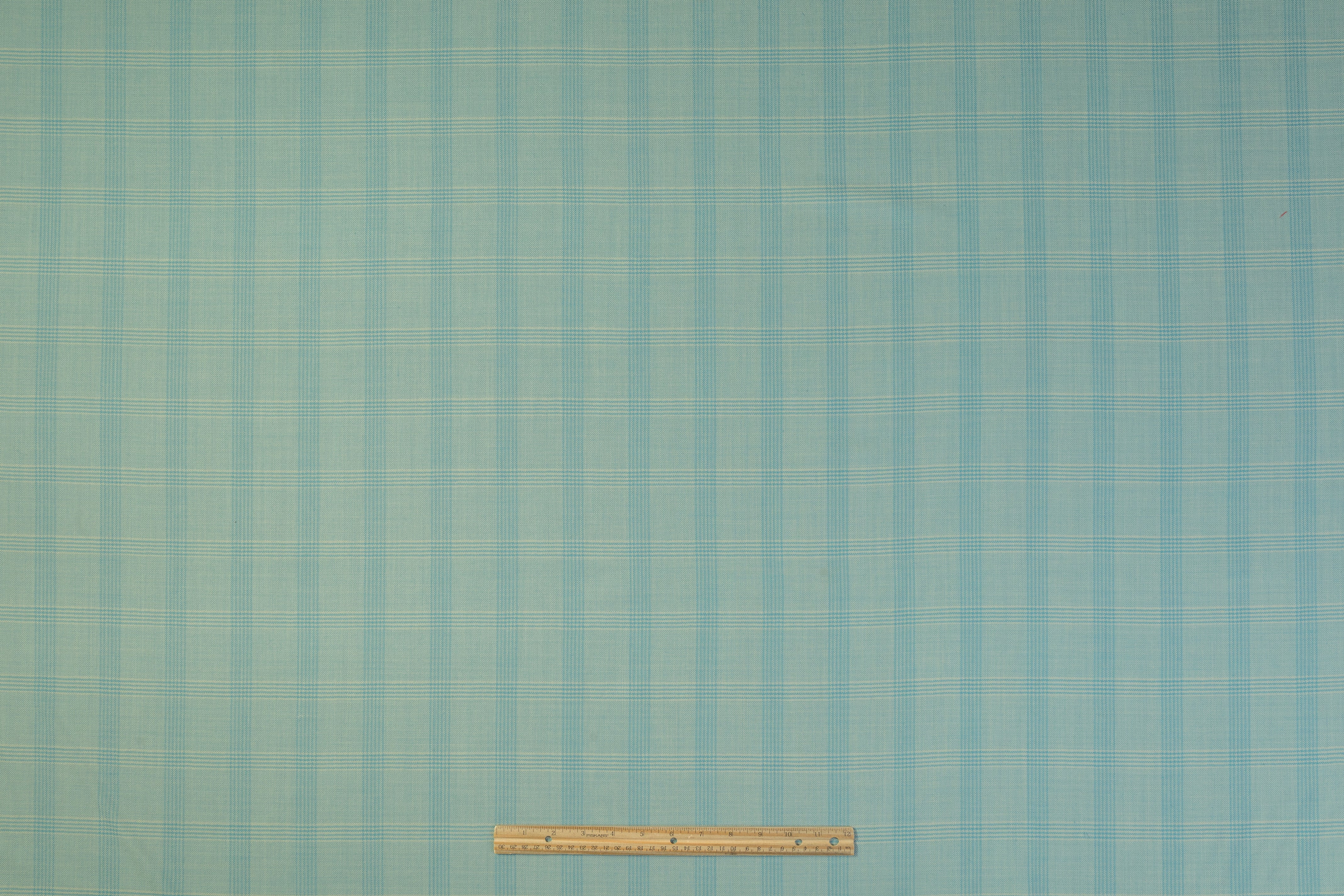 Checked Italian Wool Suiting - Light Blue