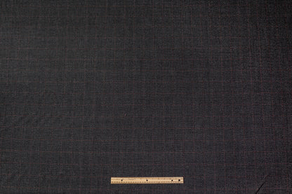 Checked Italian Wool Suiting - Charcoal Gray / Red