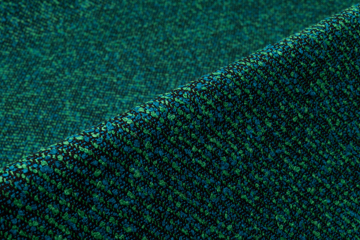 Italian Cotton Blend Tweed Bouclé - Teal / Green