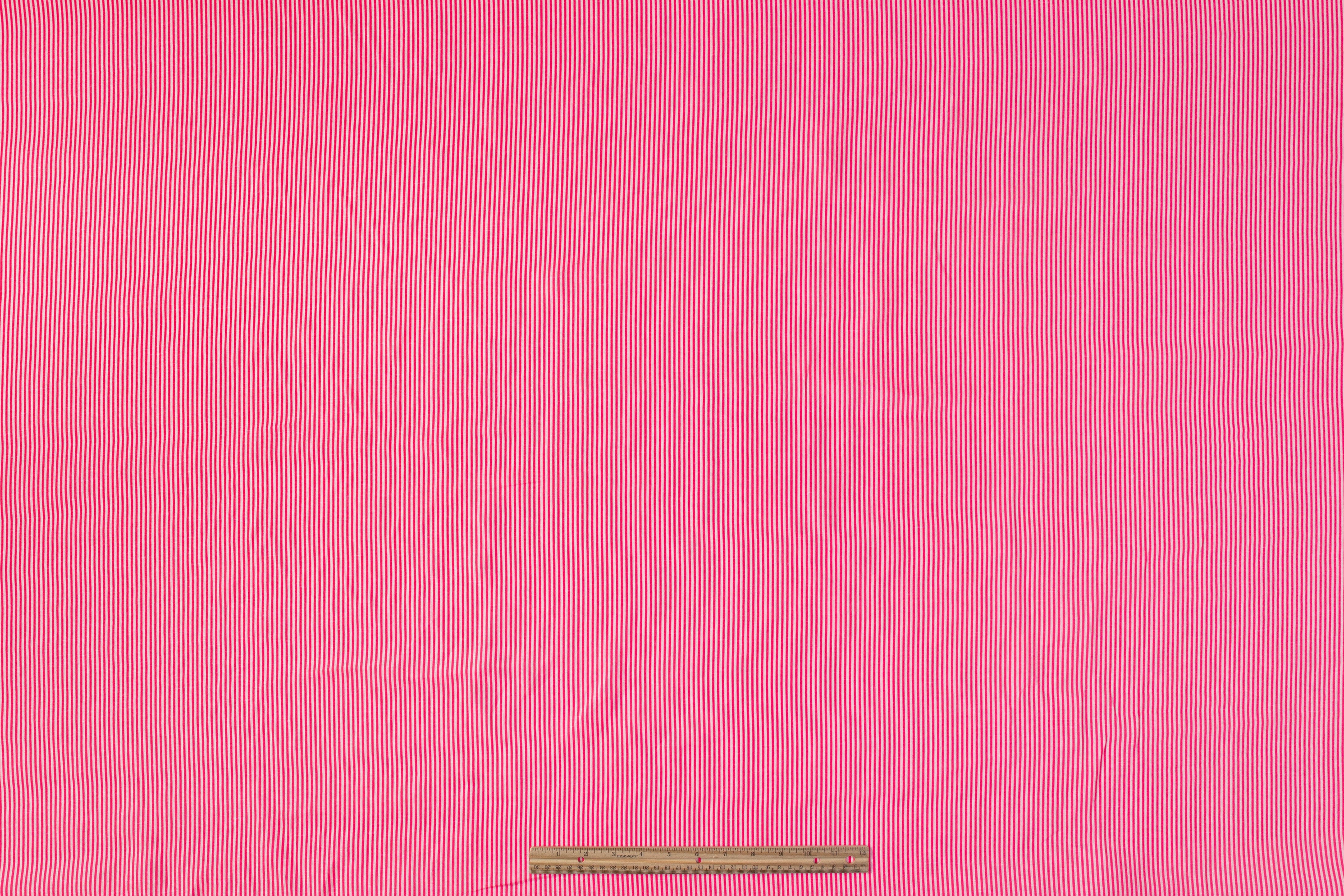 Striped Italian Linen - Pink / White