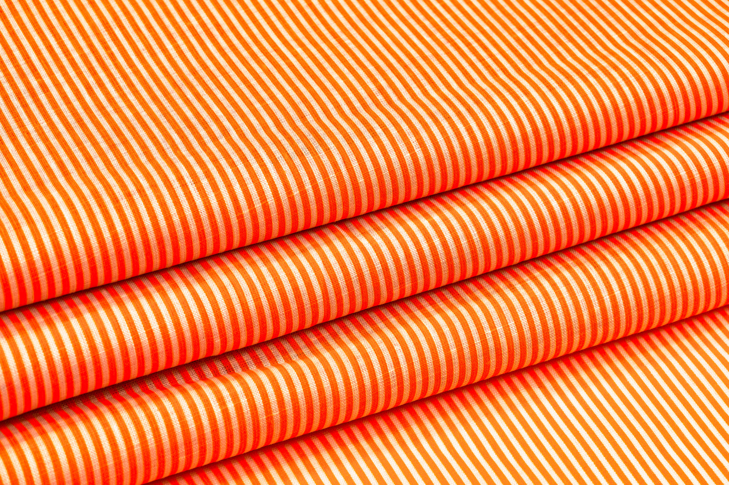 Striped Italian Linen - Orange / White