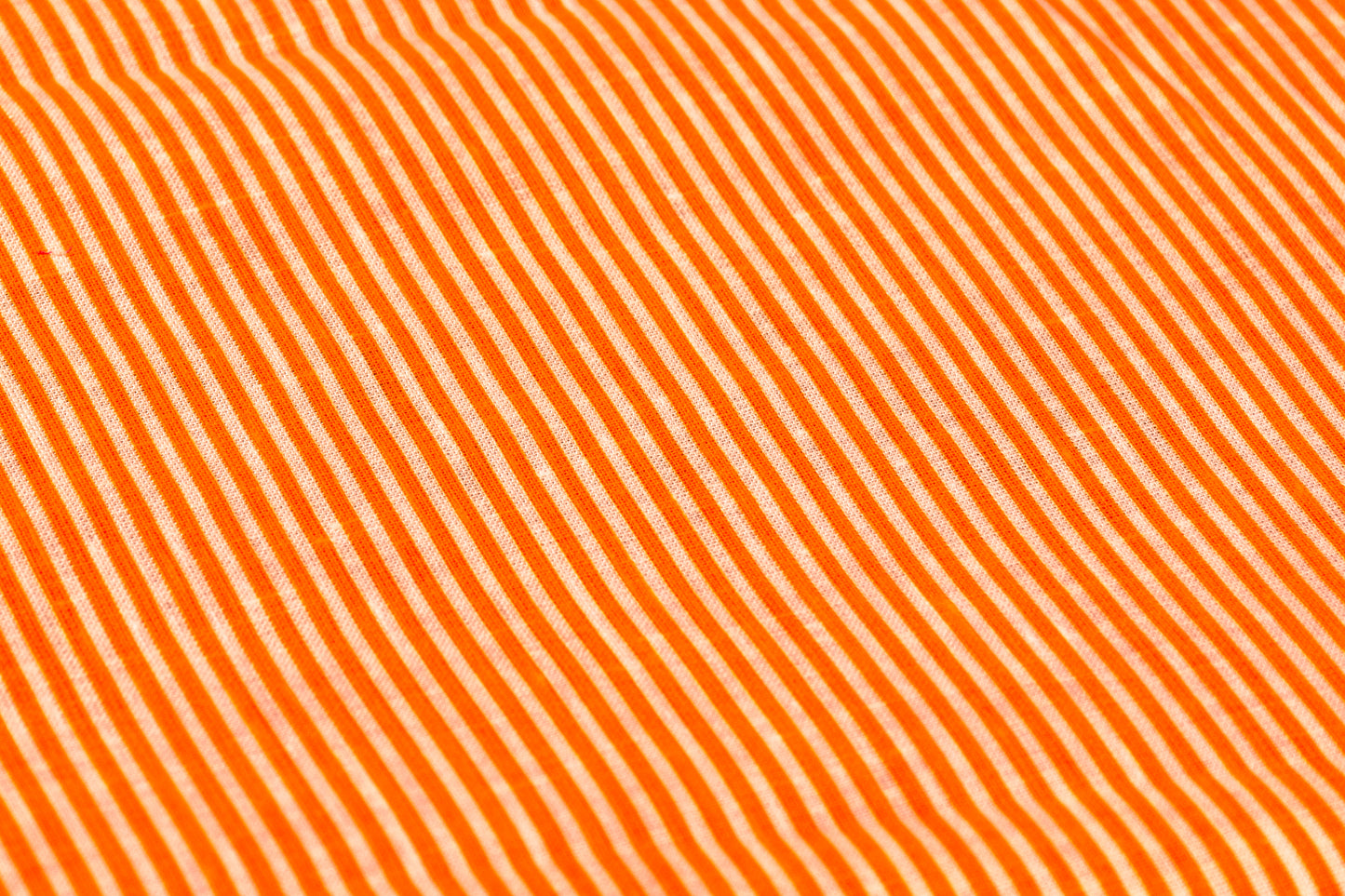 Striped Italian Linen - Orange / White