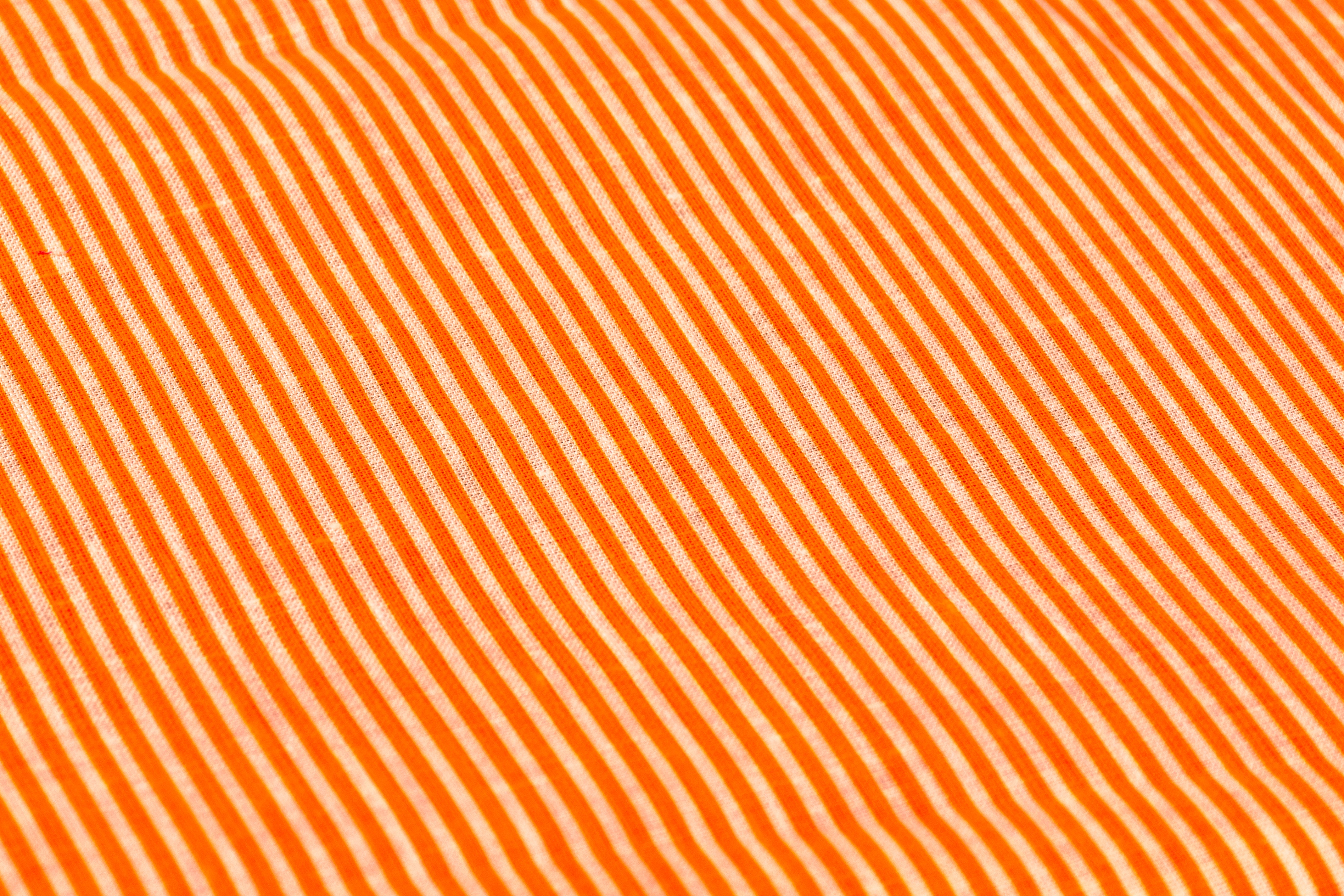 Striped Italian Linen - Orange / White