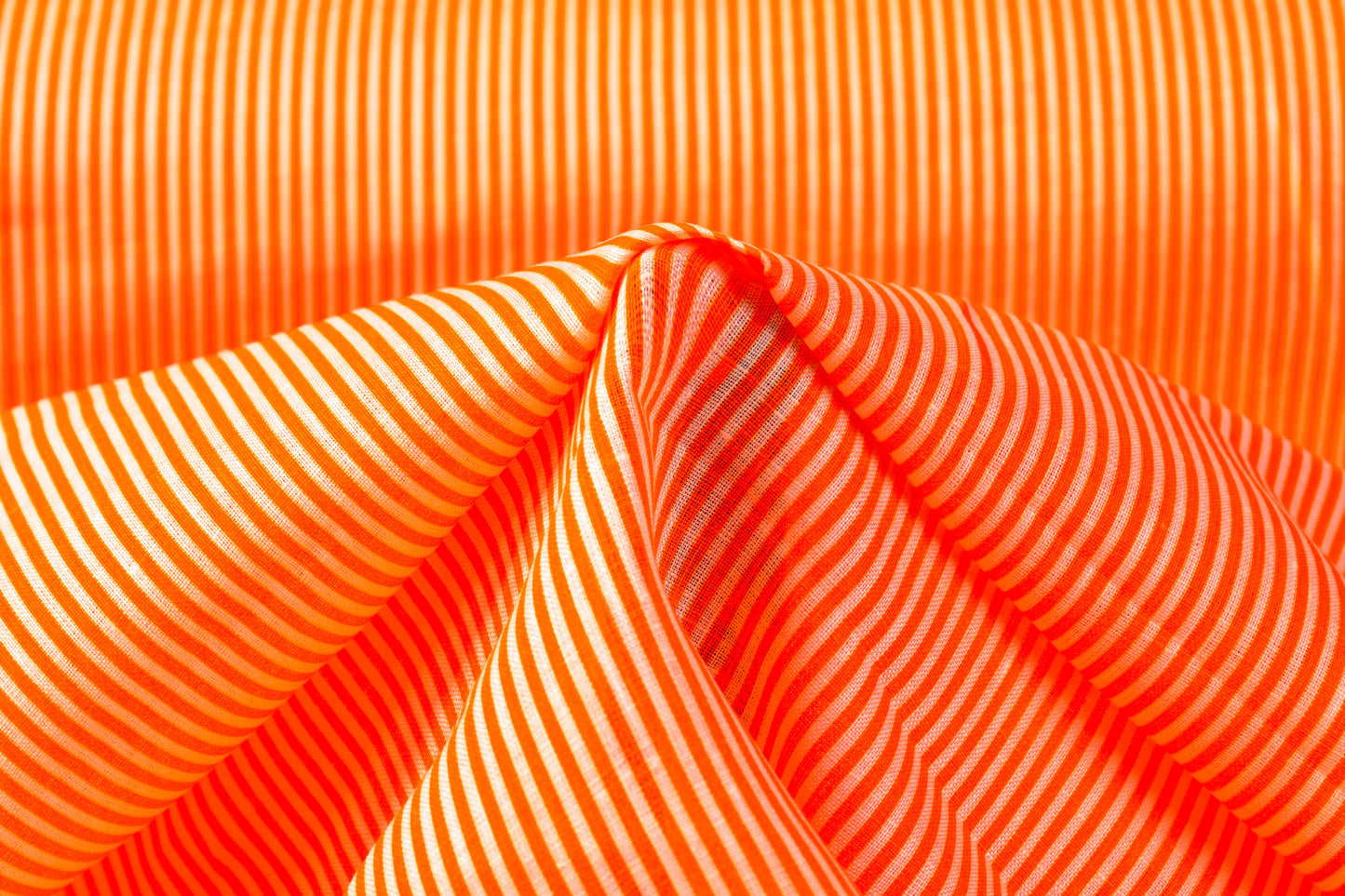 Striped Italian Linen - Orange / White