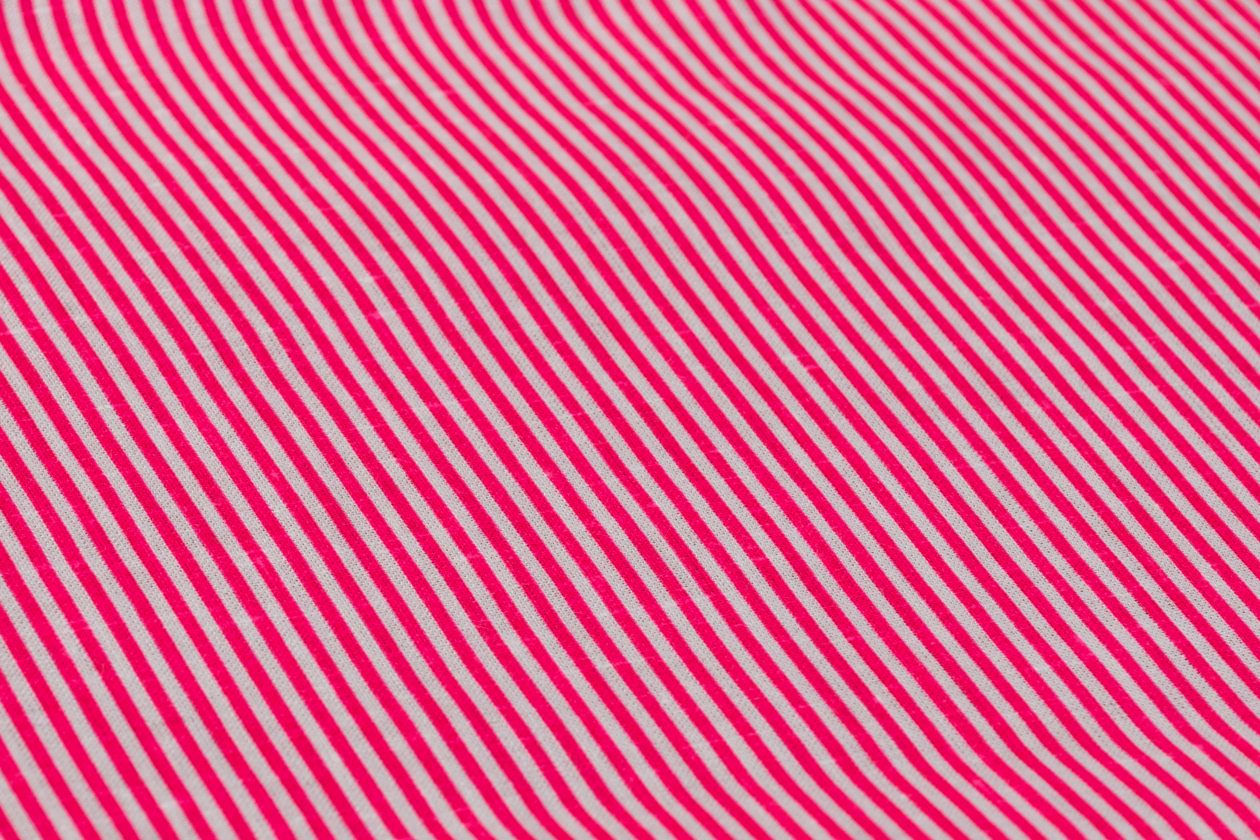 Striped Italian Linen - Pink / White