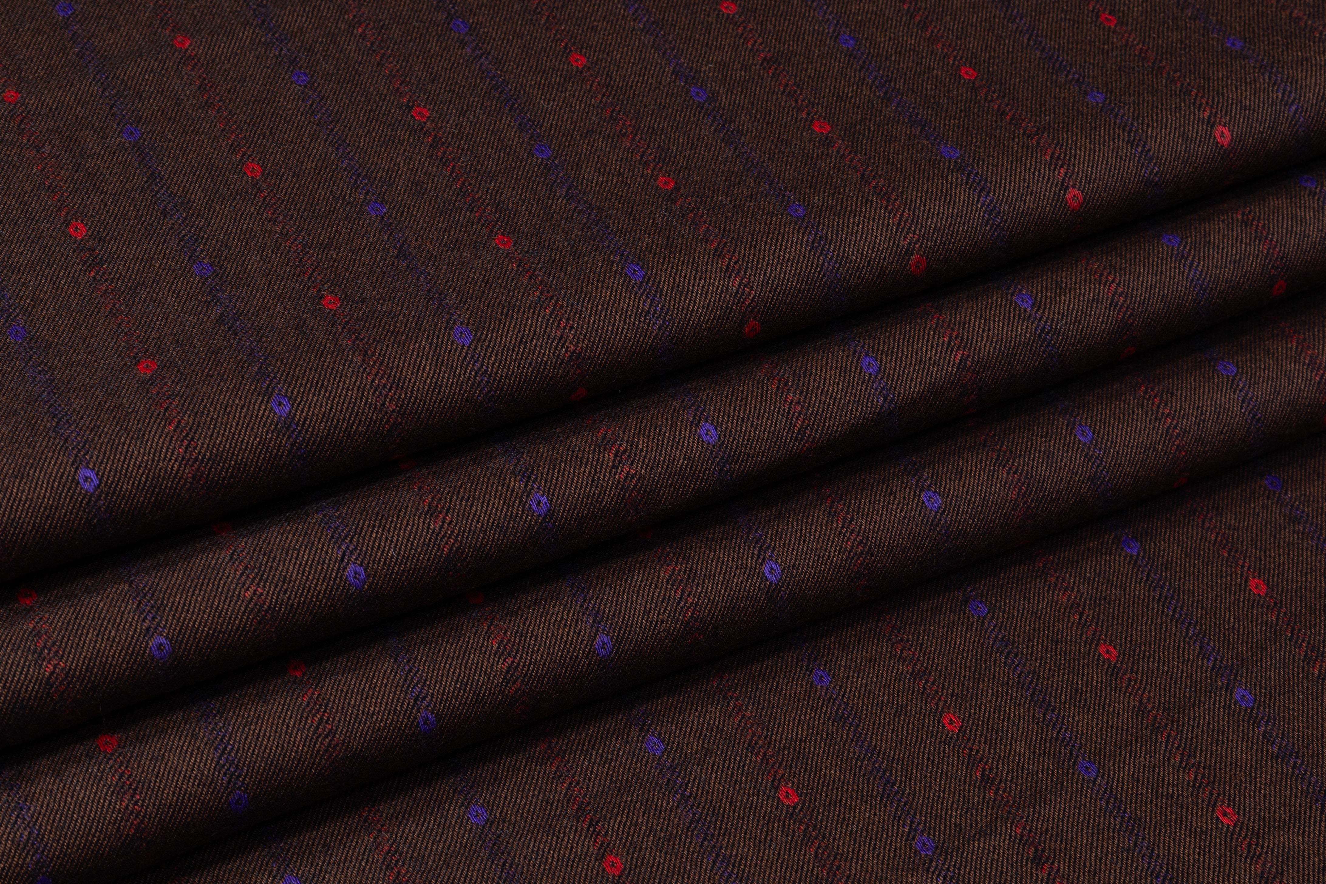 Striped Italian Wool Suiting - Brown