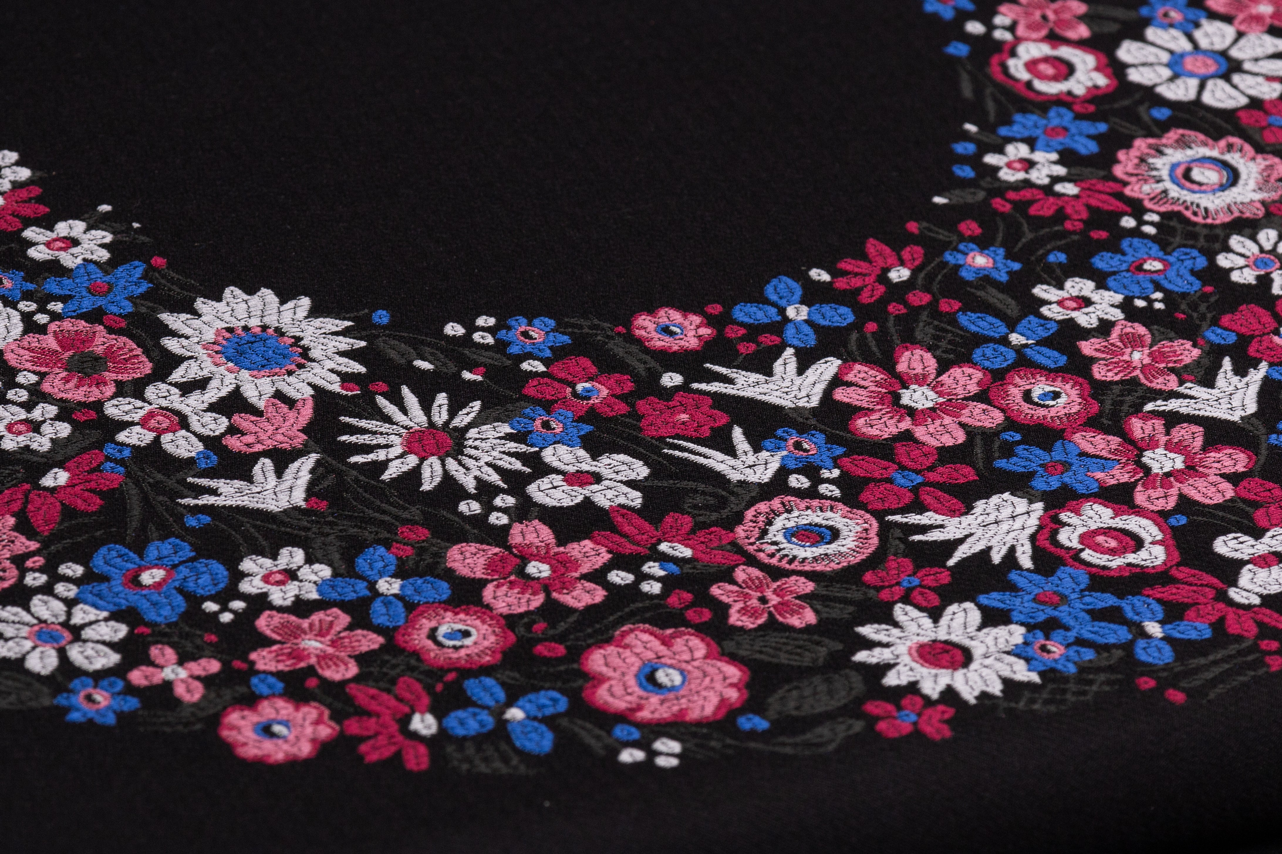 Valentino - Silk Blend Brocade - Black / Blue / Pink