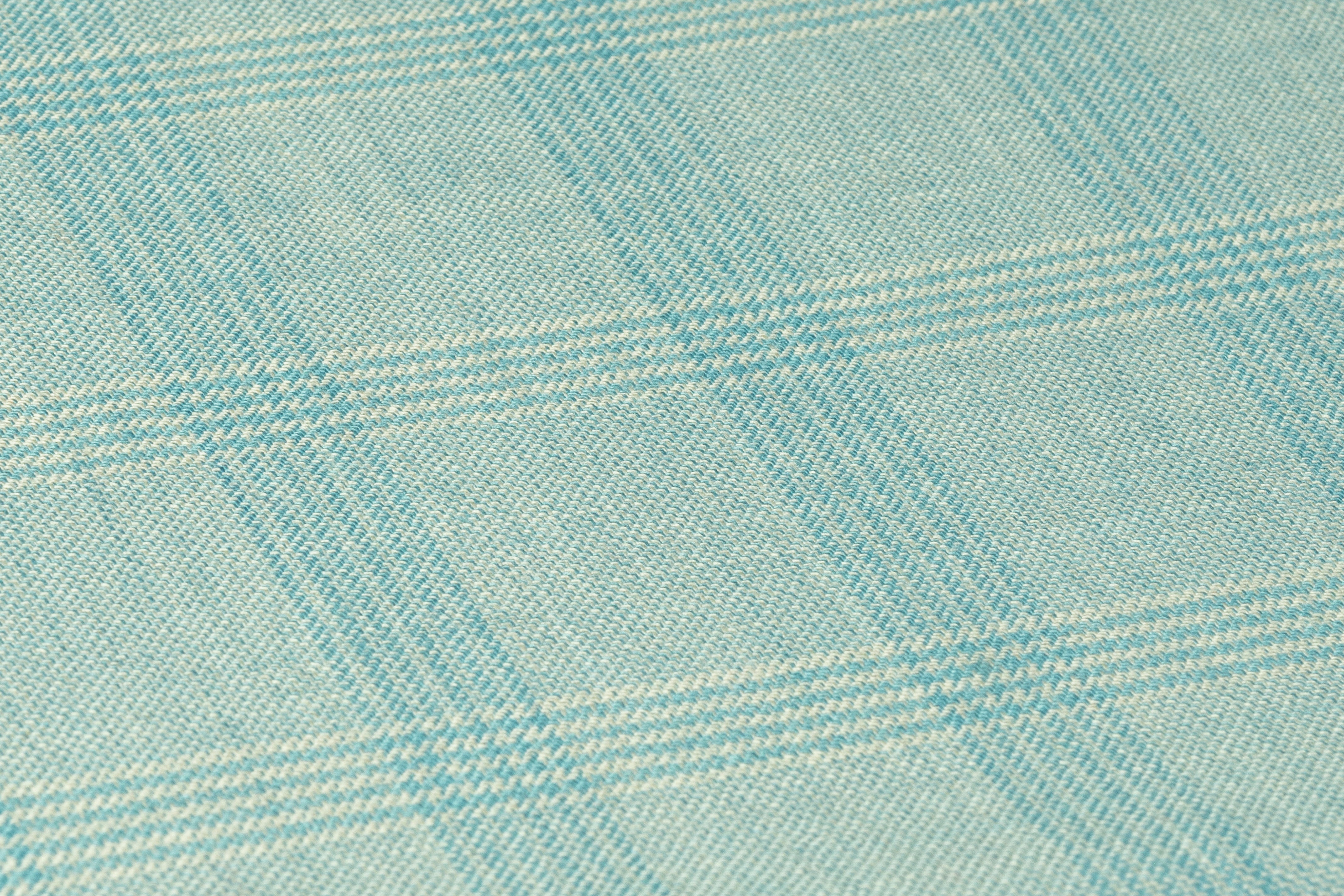 Checked Italian Wool Suiting - Light Blue