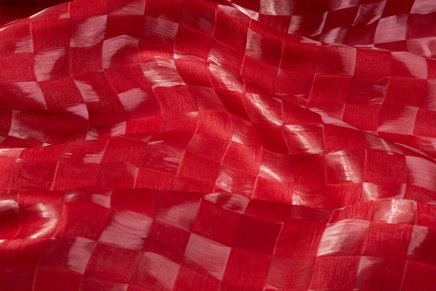 Armani - Liquid Checkerboard Novelty Silk Blend - Red