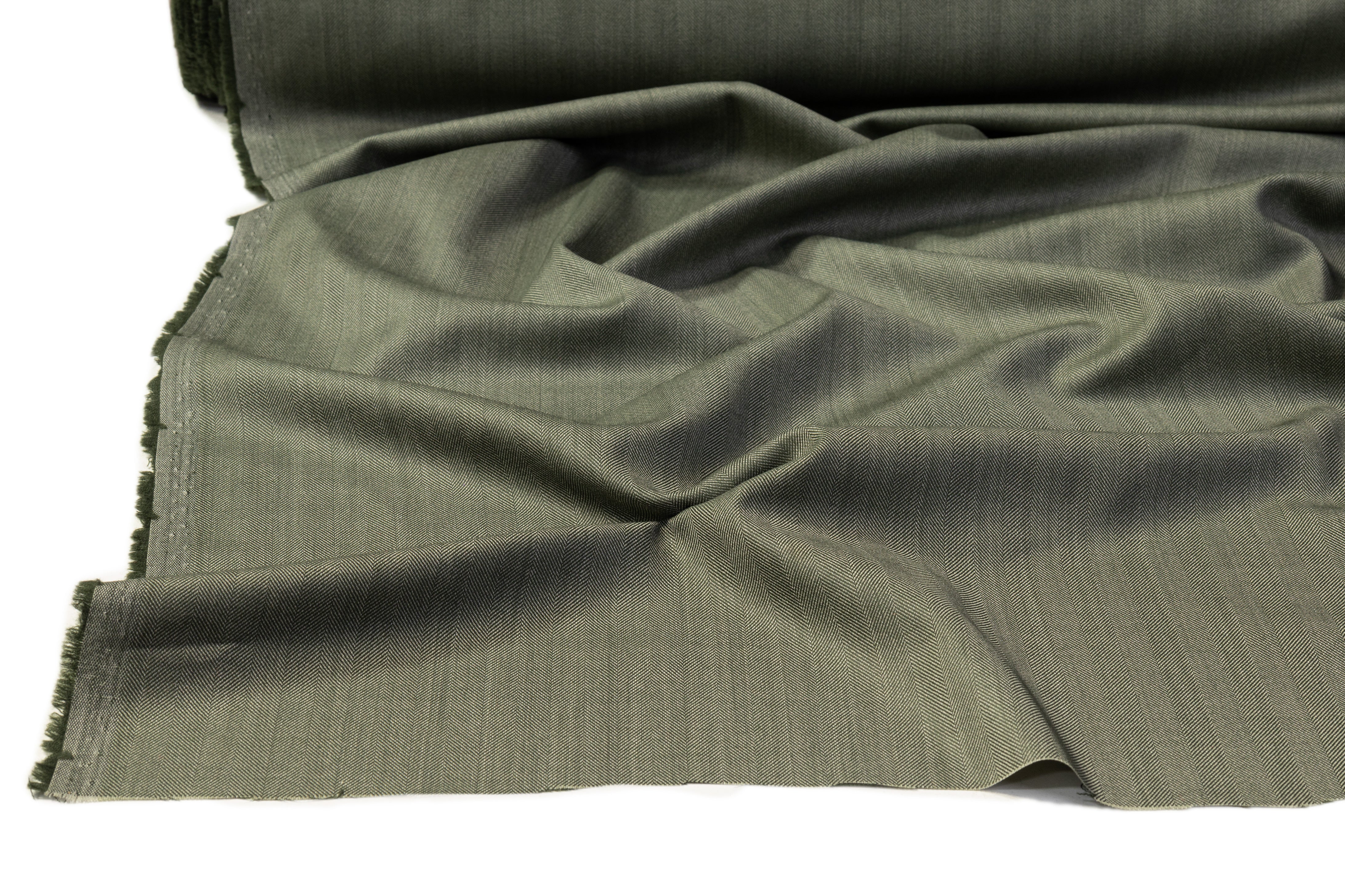 Vitale Barberis Canonico - Herringbone Italian Wool Suiting - Green