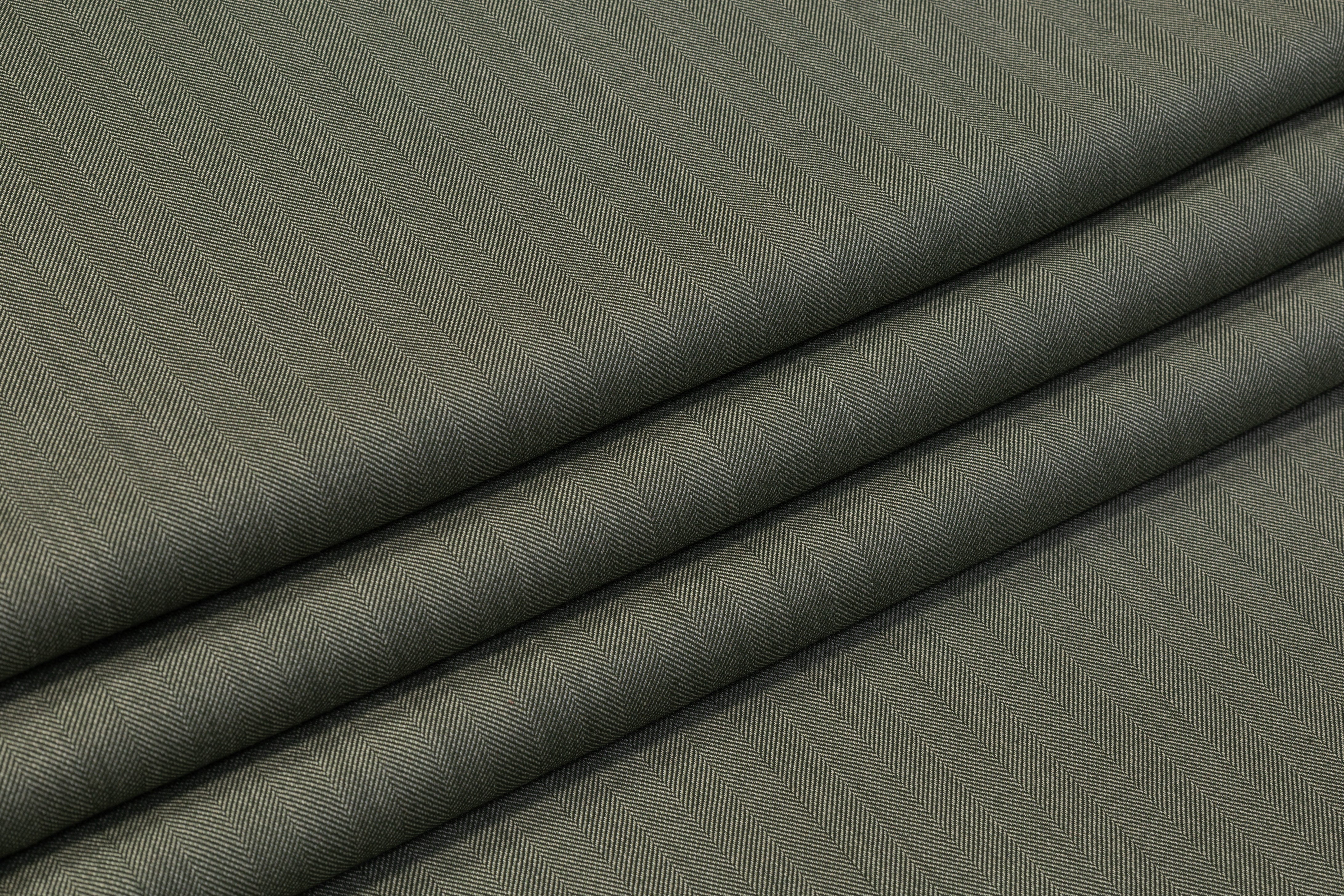 Vitale Barberis Canonico - Herringbone Italian Wool Suiting - Green
