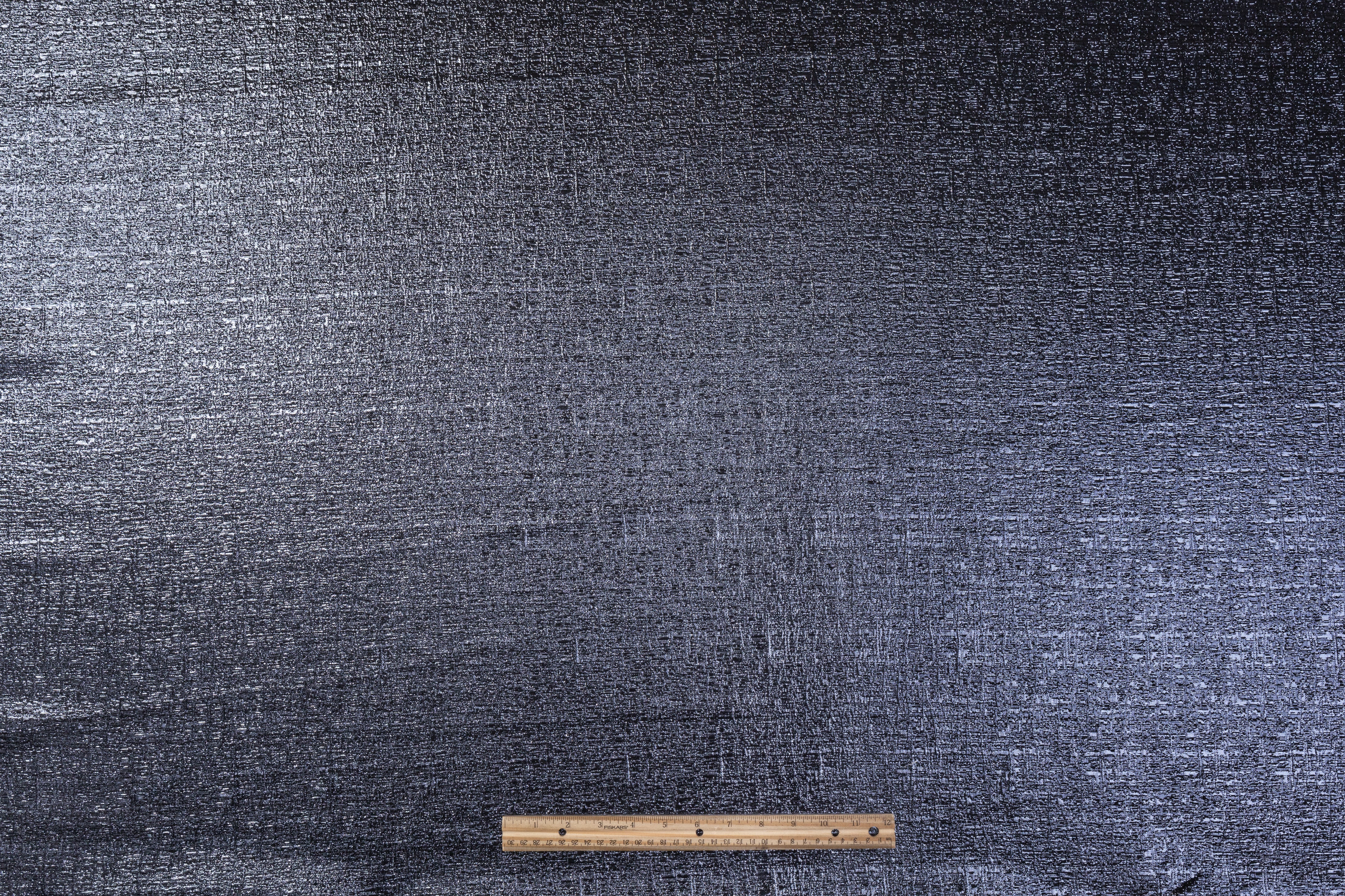 Textured Metallic Brocade - Slate Gray