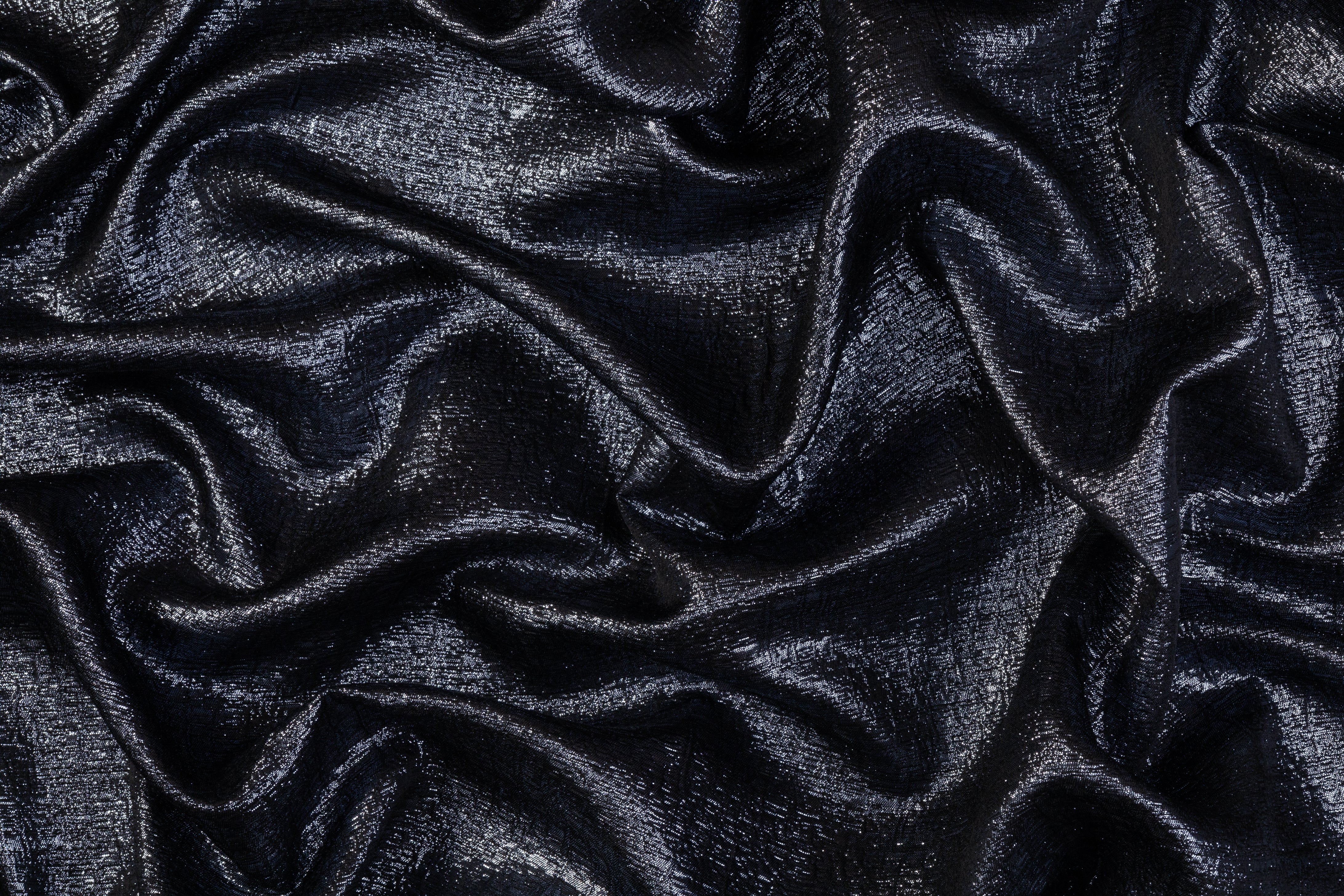 Textured Metallic Brocade - Slate Gray