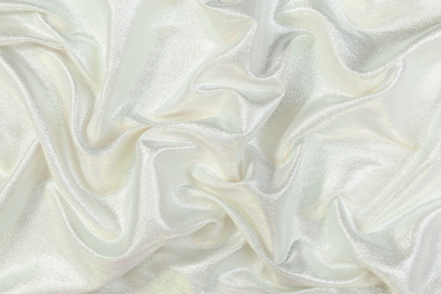 Iridescent Metallic Brocade - Silver / Green
