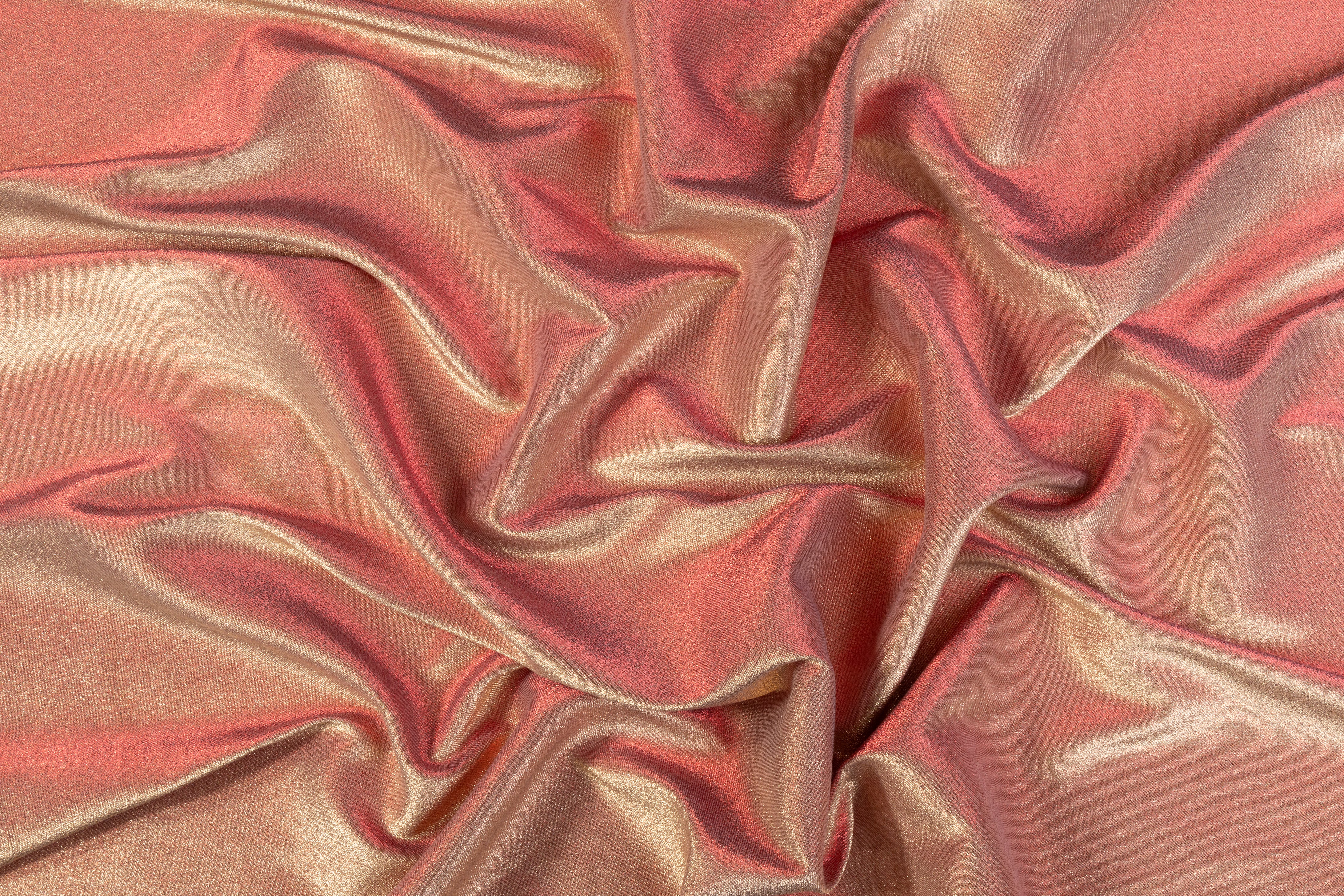 Iridescent Metallic Brocade - Red / Gold
