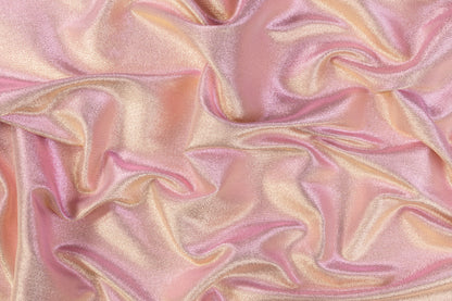 Iridescent Metallic Brocade - Pink / Gold