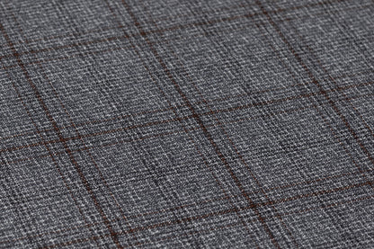 Guabello - Checked Italian Wool Suiting - Gray / Brown