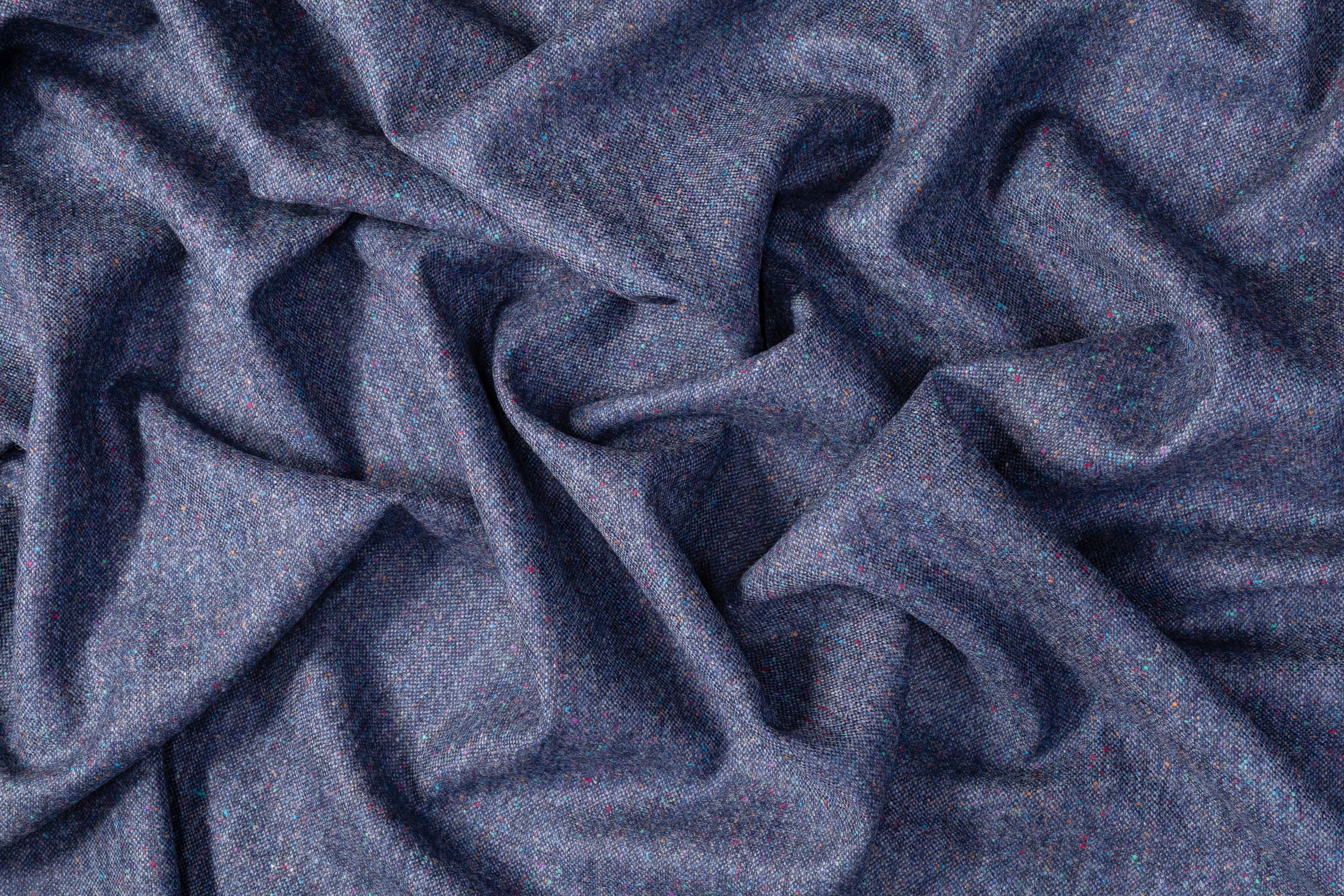 Italian Wool Tweed Suiting - Blue