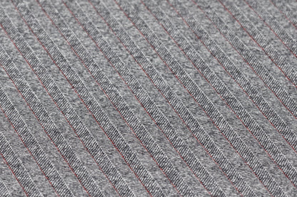 Italian Herringbone Wool Suiting - Gray / Red