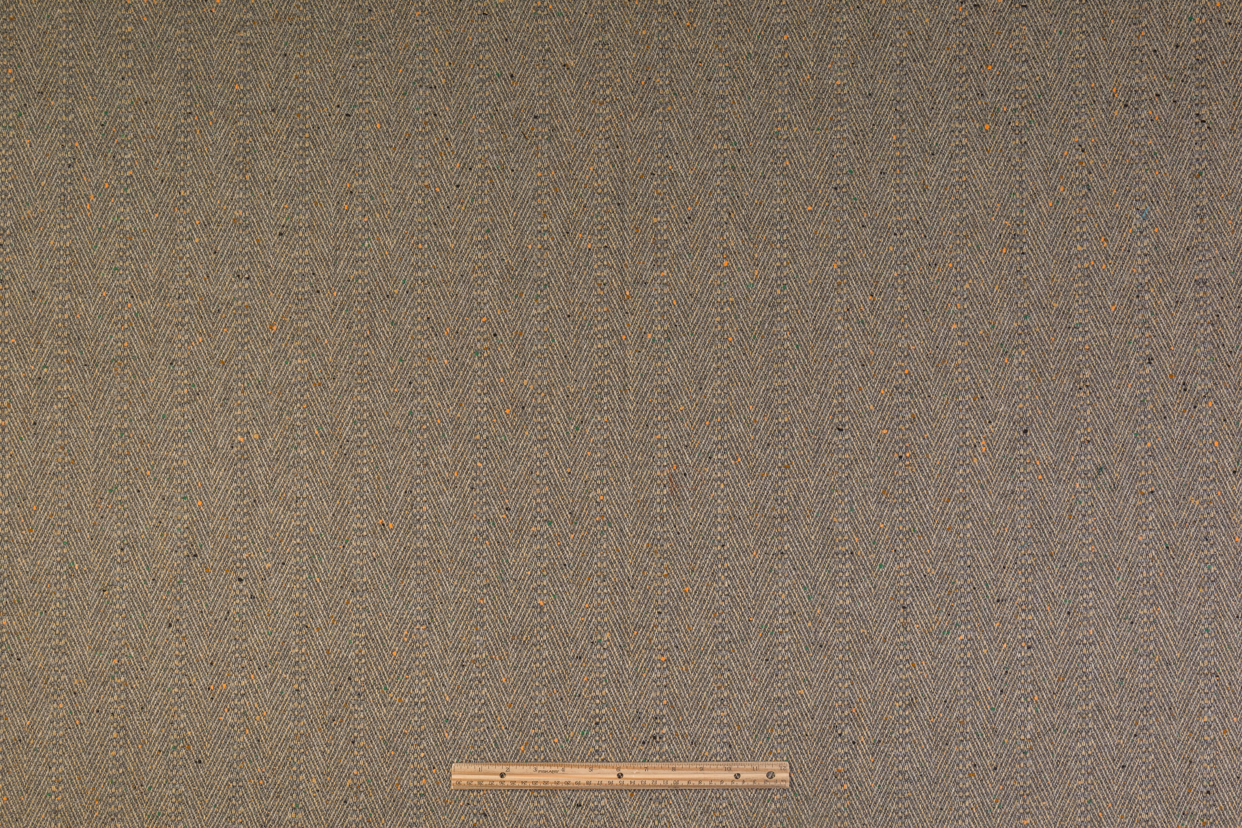Herringbone Italian Wool Coating - Gray / Beige