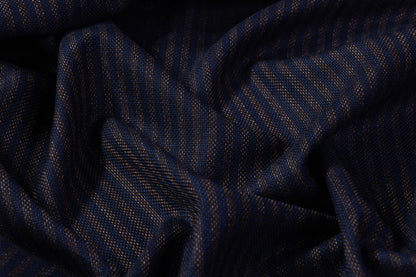 Cerruti - Striped Italian Wool Suiting - Navy / Brown