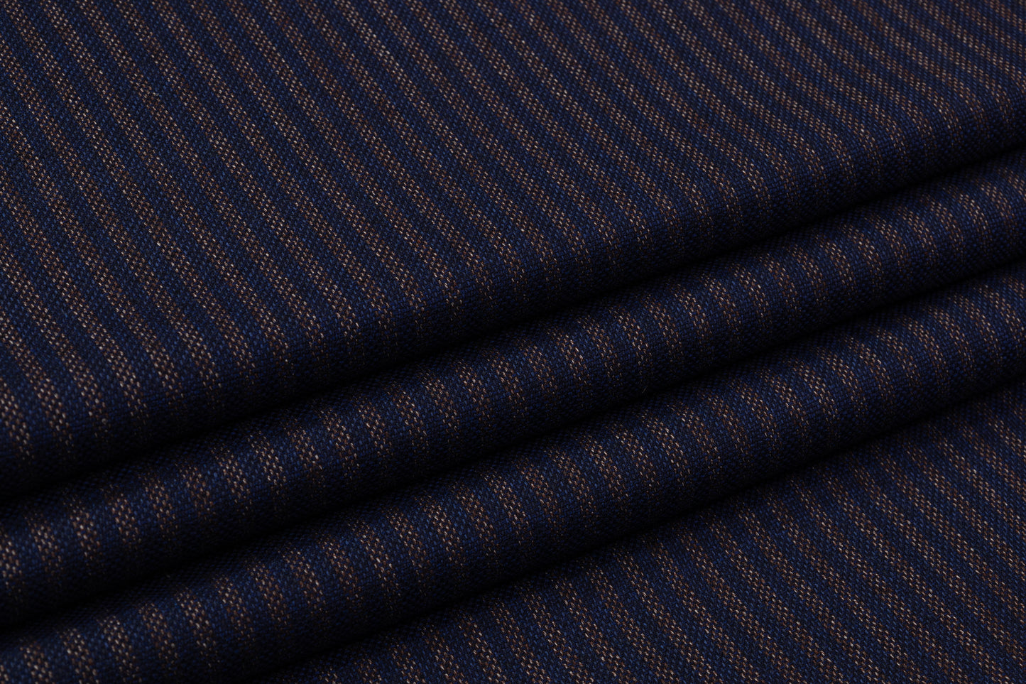 Cerruti - Striped Italian Wool Suiting - Navy / Brown