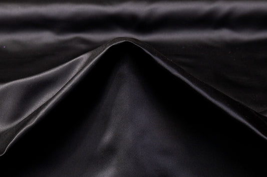 Double Faced Italian Silk Duchess Satin - Black