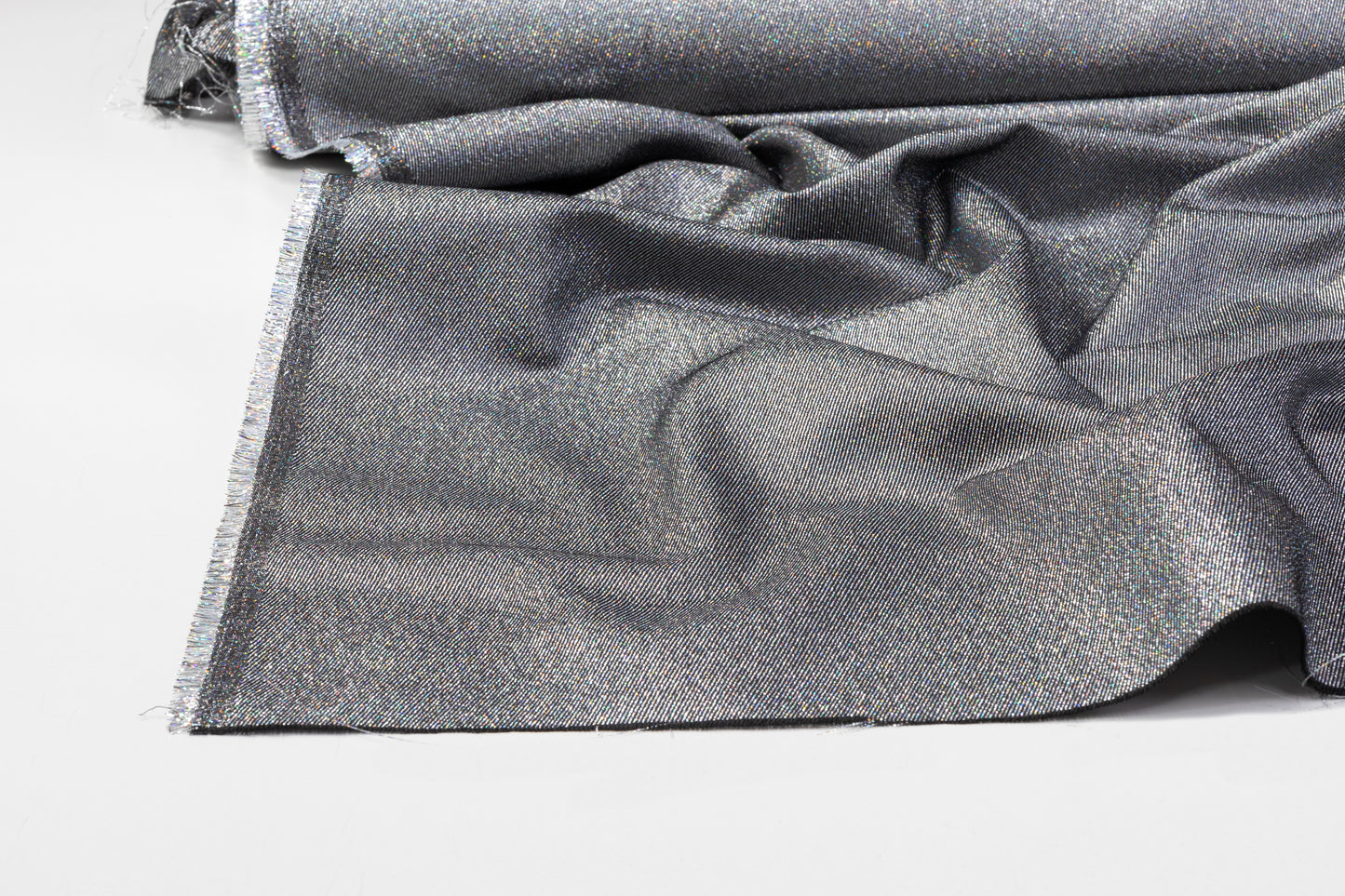 Iridescent Metallic Twill - Silver / Multicolor