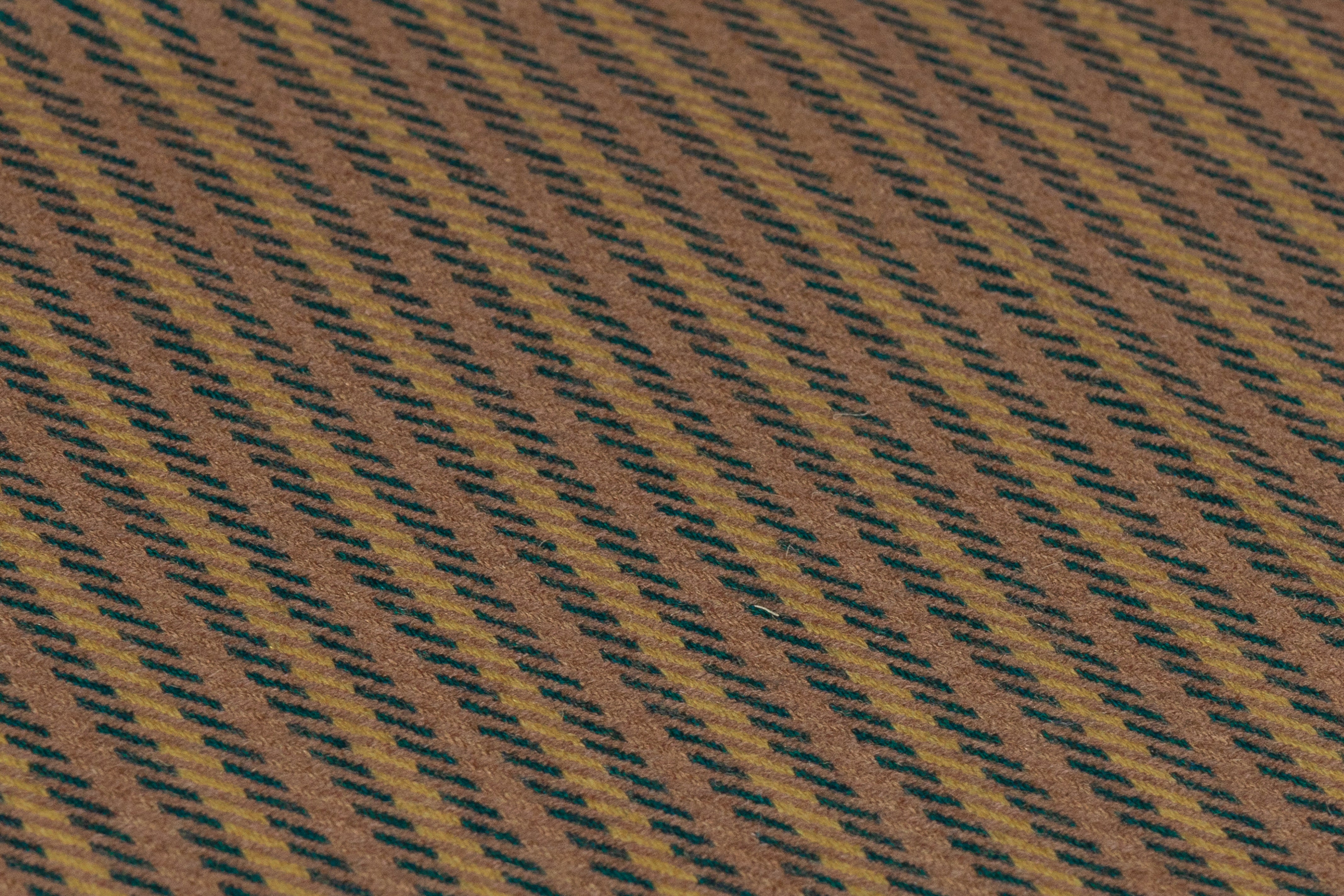 Striped Italian Wool Nylon Blend - Brown / Teal
