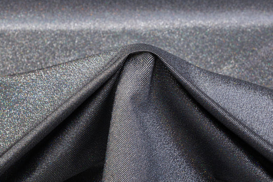 Iridescent Metallic Twill - Silver / Multicolor