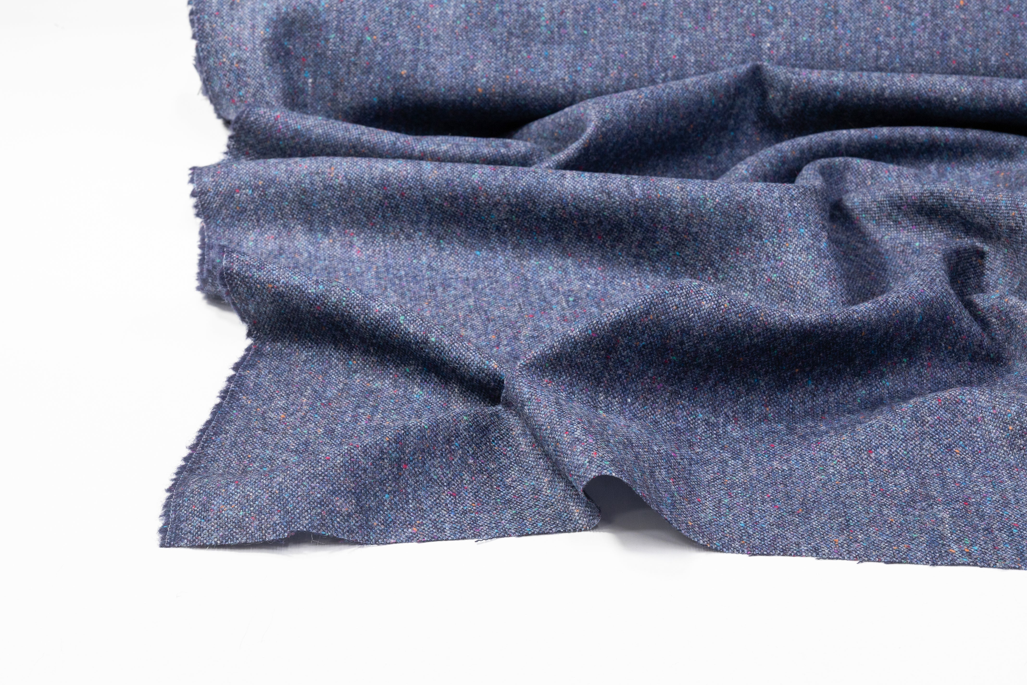 Italian Wool Tweed Suiting - Blue