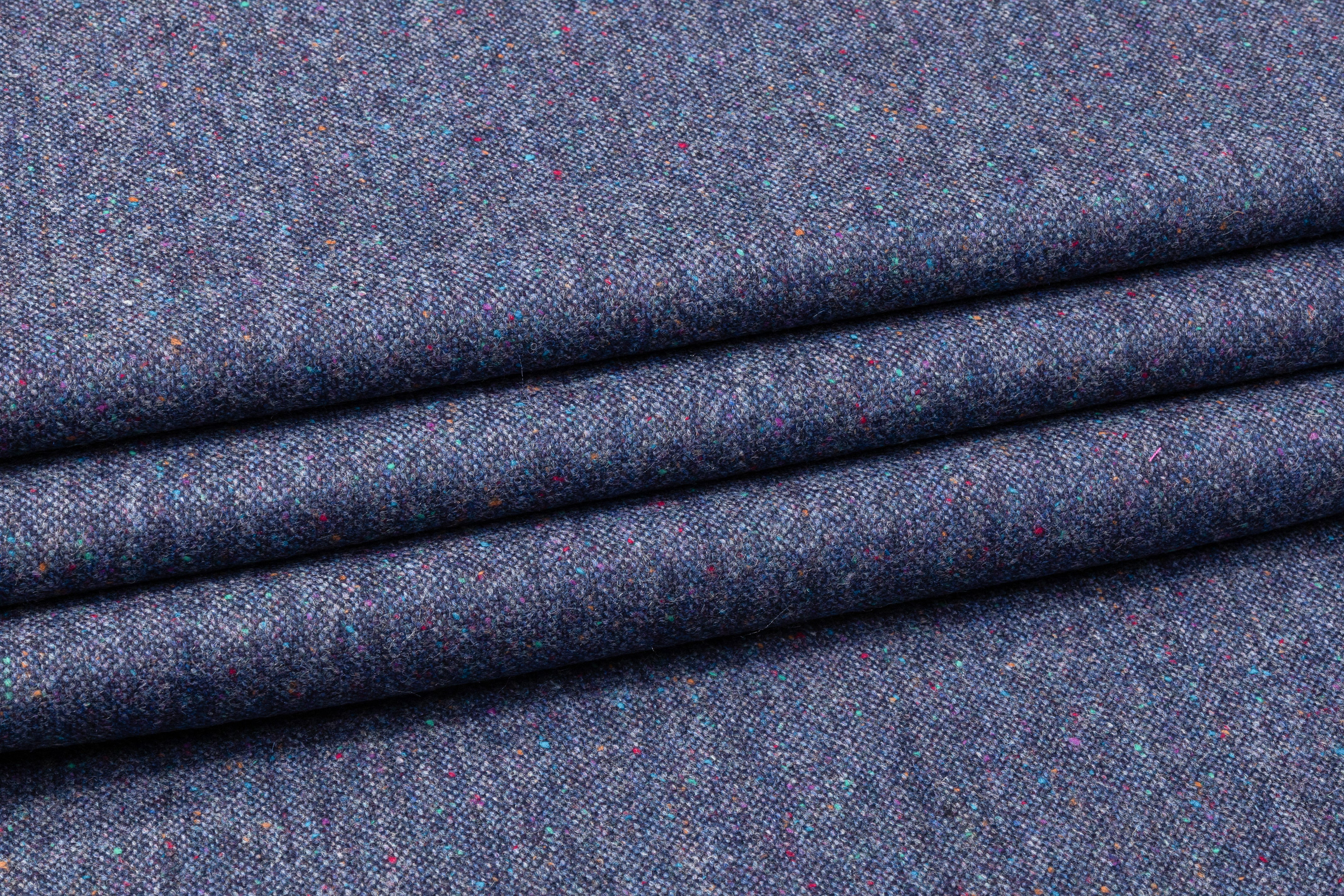 Italian Wool Tweed Suiting - Blue