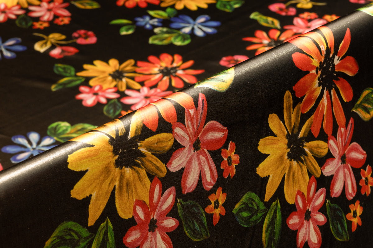 Floral Italian Silk Lamé - Multicolor