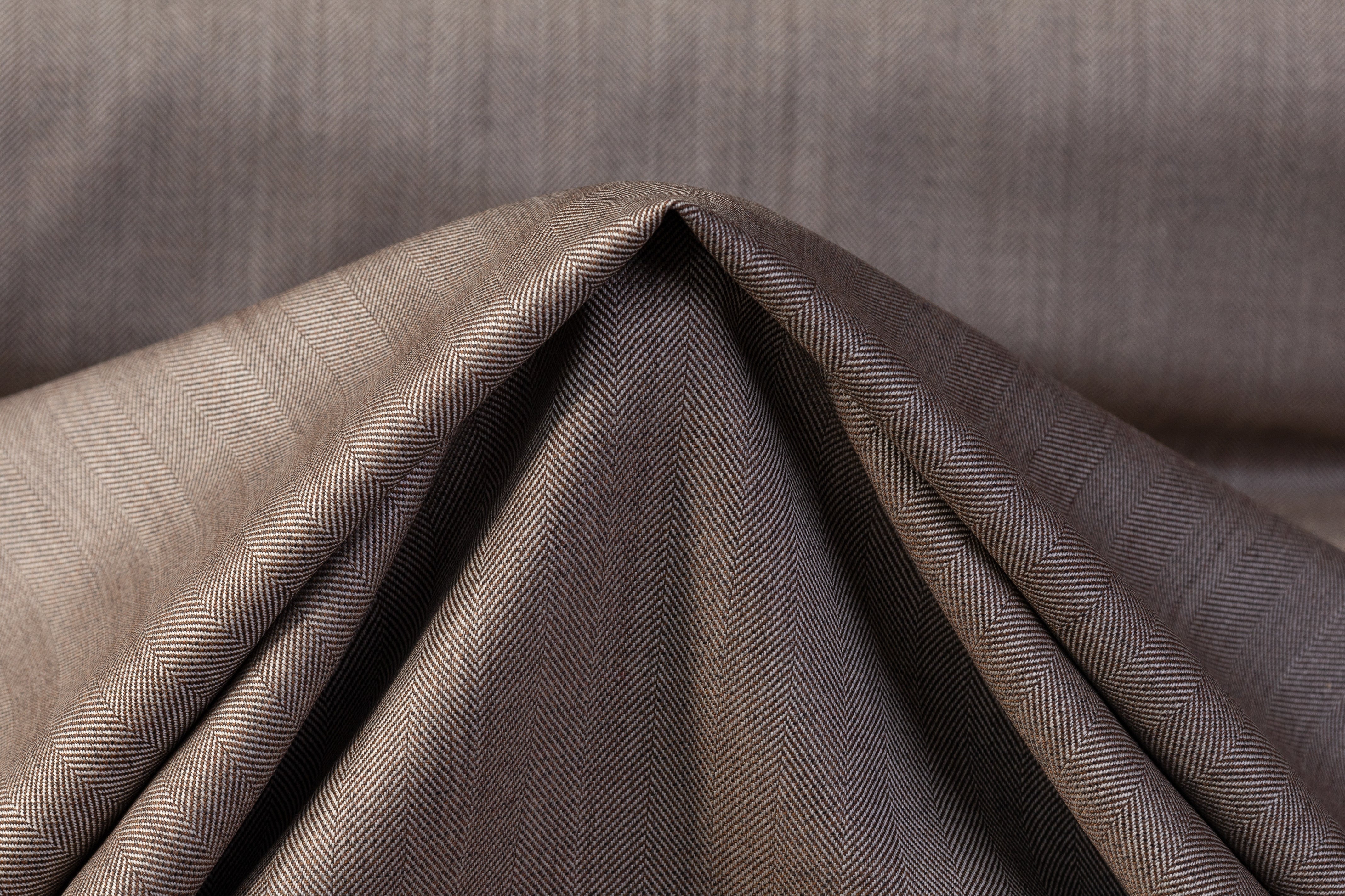 Vitale Barberis Canonico - Herringbone Italian Wool Suiting - Taupe
