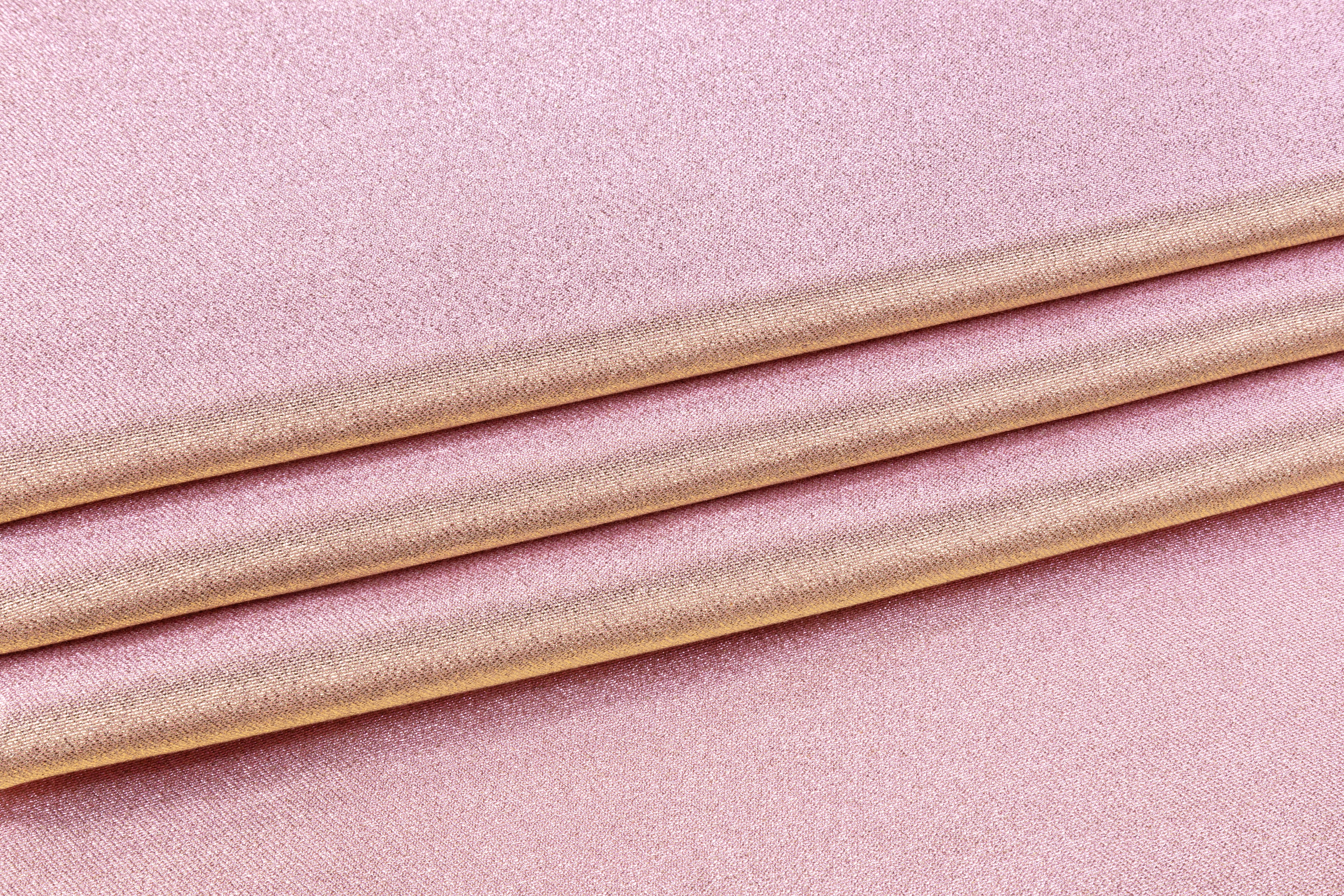 Iridescent Metallic Brocade - Pink / Gold
