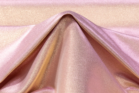 Iridescent Metallic Brocade - Pink / Gold