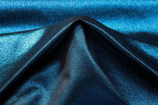 Iridescent Metallic Brocade - Electric Blue