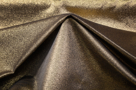 Iridescent Metallic Brocade - Black / Gold